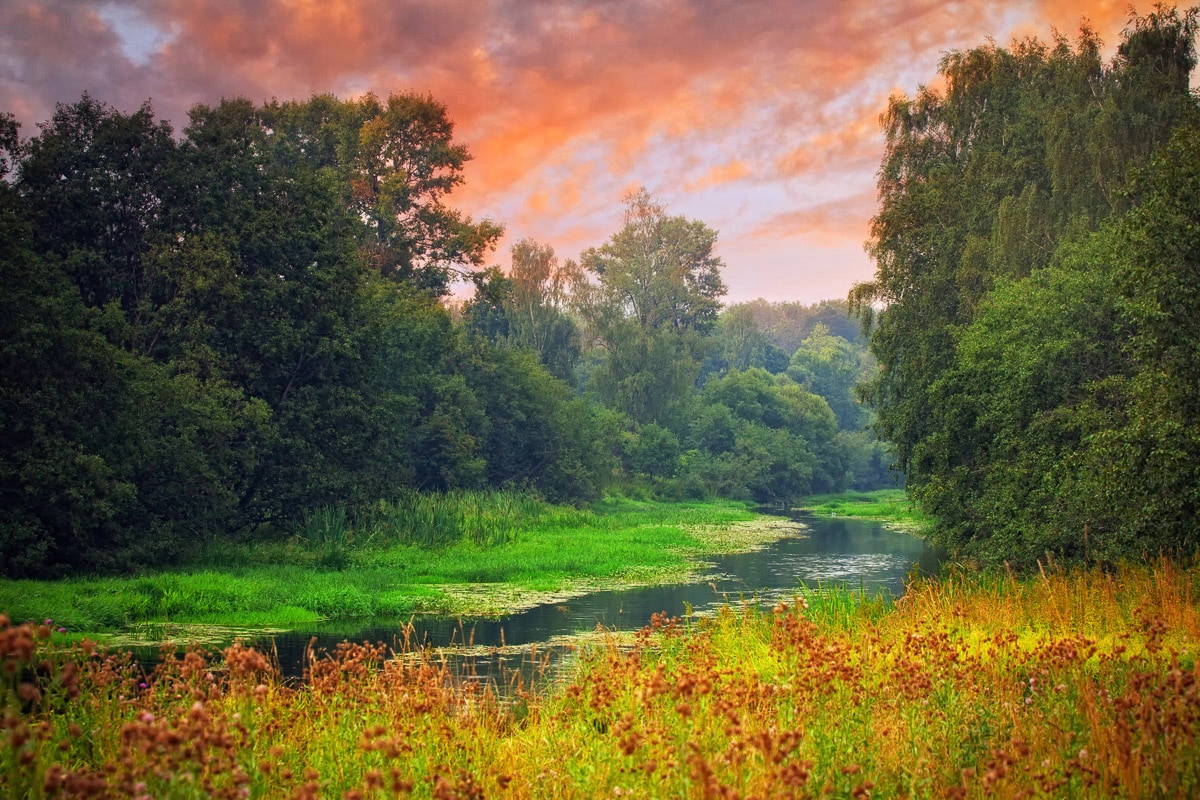 Papermoon Fototapete »Sunset River« günstig online kaufen