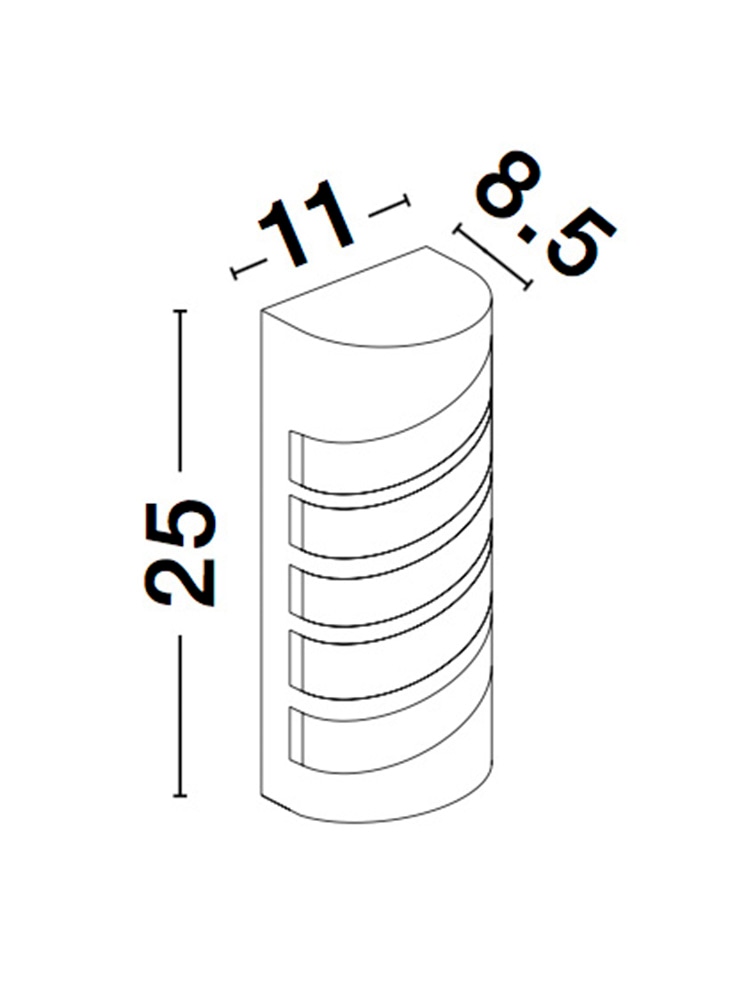 Nova Luce Außen-Wandleuchte »LUPO« LED-Modul 1 Stk. Warmweiß
