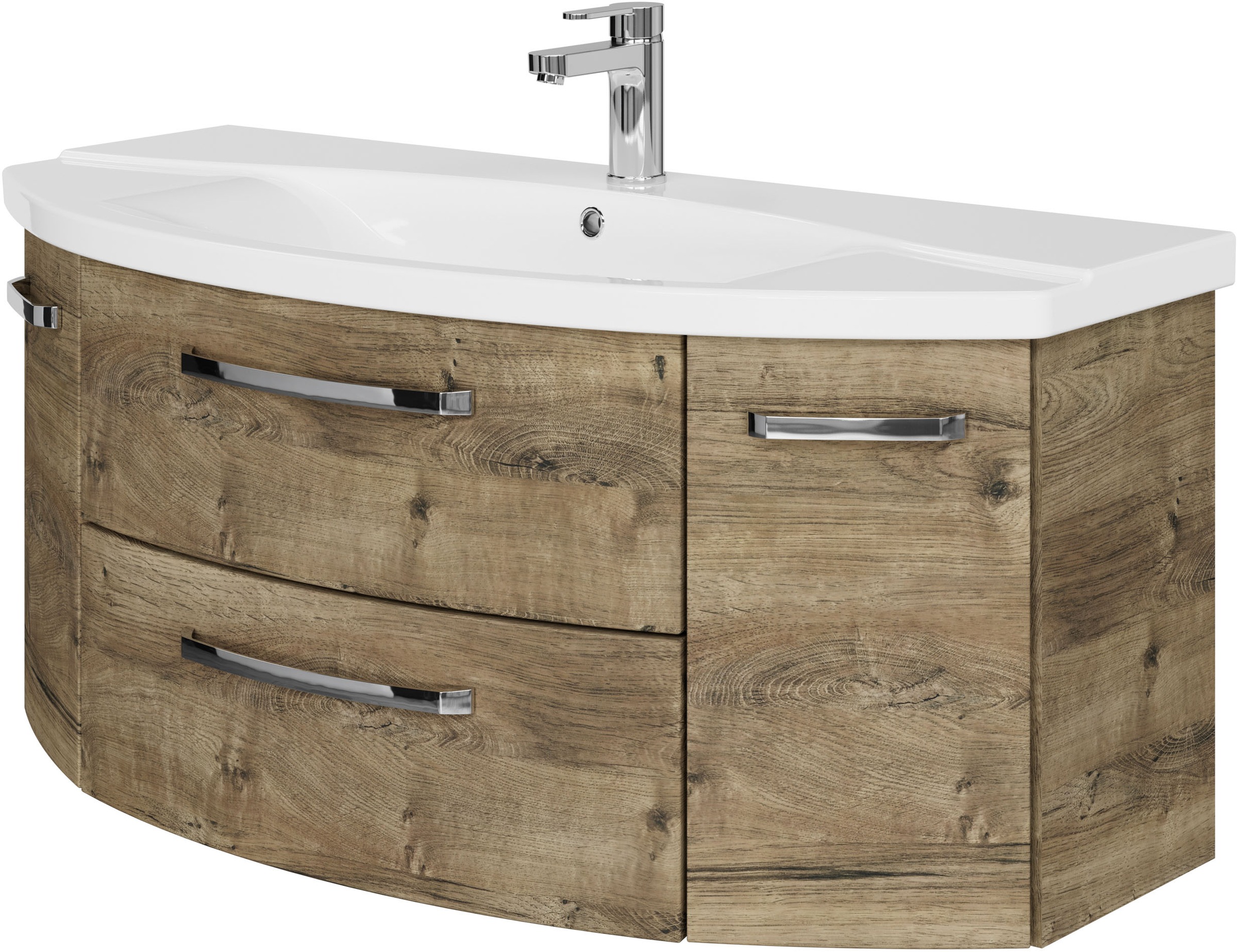 Saphir Badmöbel-Set »Serie 4010 4-teilig Keramik-Waschtisch mit LED-Spiegel günstig online kaufen