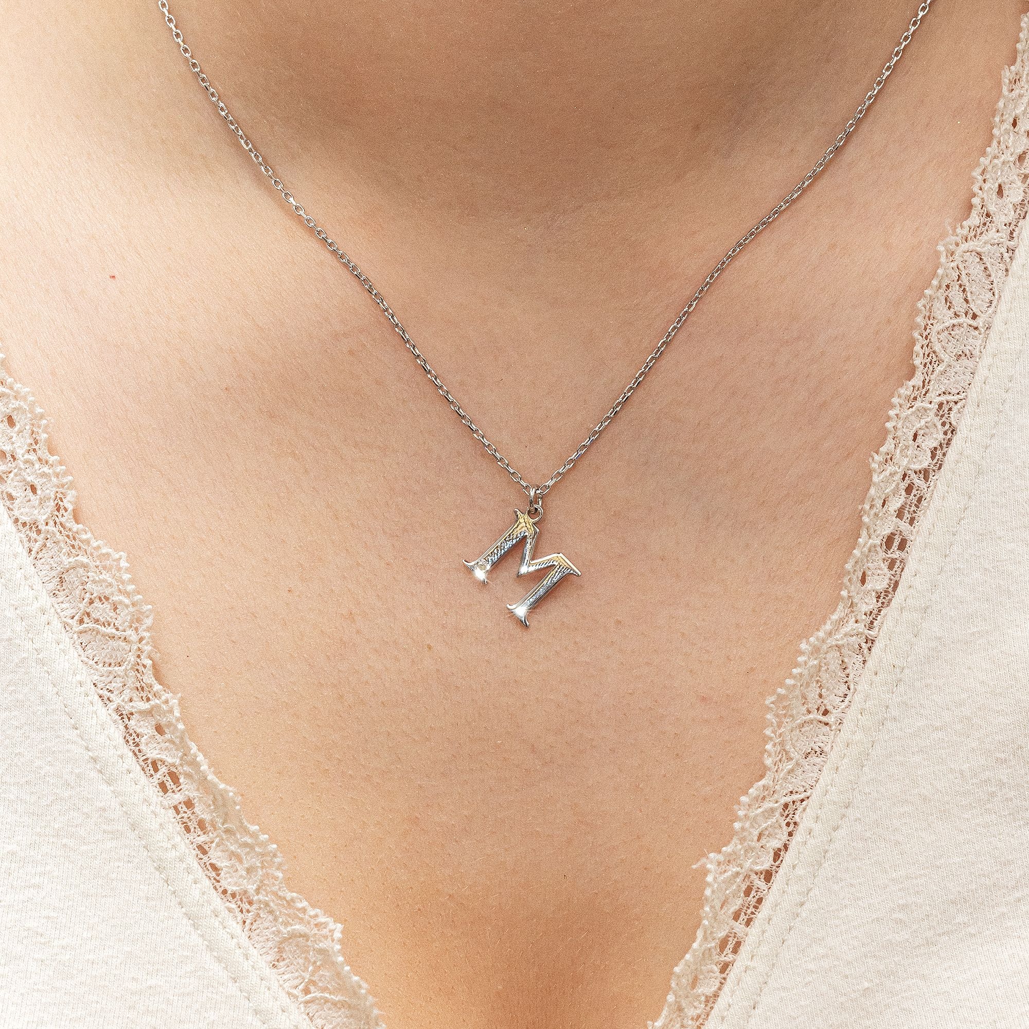 Diamonds by Ellen K. Kette mit Anhänger »Silber 925 mit 1x Diamant 0,008ct. Buchstabe M«