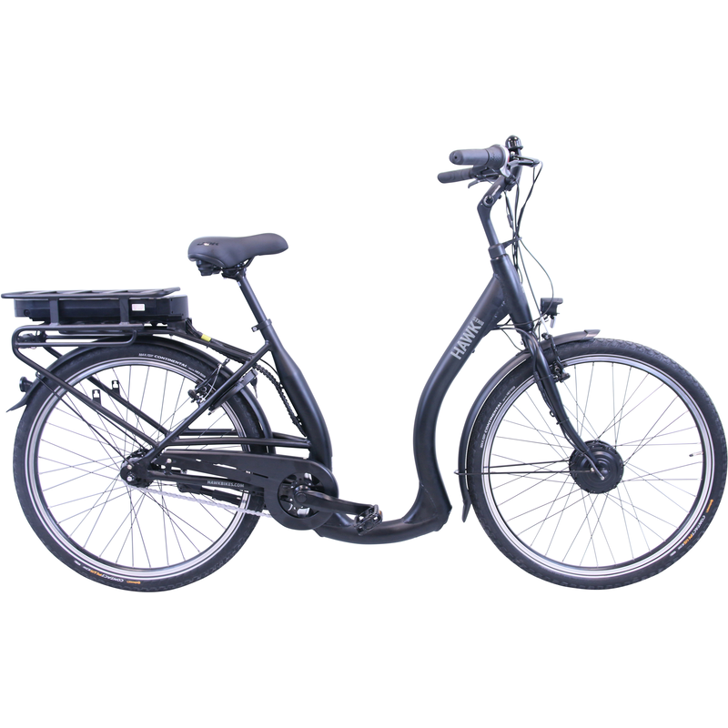HAWK BIKES »eCity Comfort« 7 Gang Shimano Nexus 7-Gang Schaltwerk Nabenschaltung Frontmotor 250 W Pedelec, Elektrofahrrad für Damen u. Herren schwarz