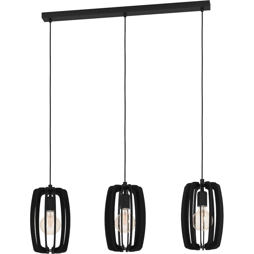 EGLO Hängeleuchte »BAJAZZARA«, Hängeleuchte in schwarz aus Stahl - exkl. E27 - 40W