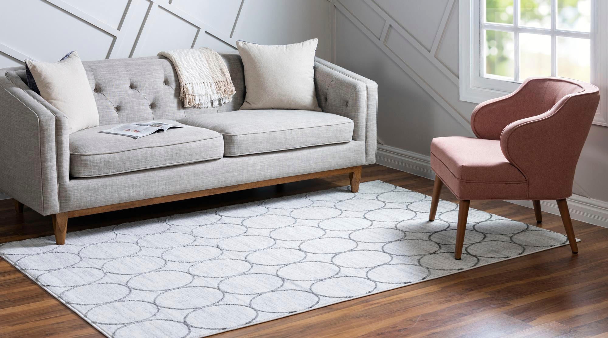 Myflair Möbel & Accessoires Teppich »Titan Trellis Lagerräumung«, rechteckig, 13 mm Höhe, Kurzflor, gewebt, modernes Design, Motiv Kreise