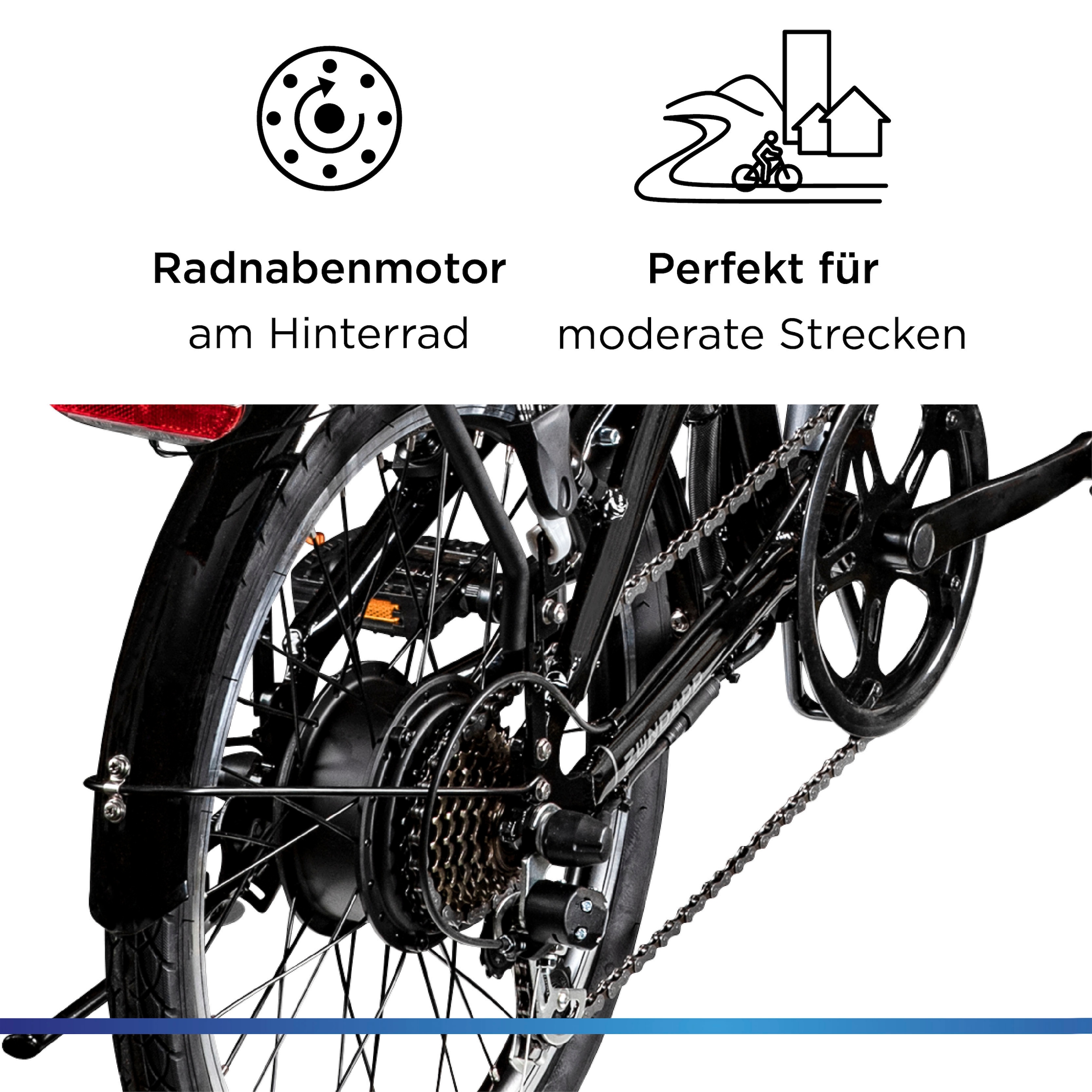 Zündapp »Z120« 7 Gang Shimano Tourney Schaltwerk Kettenschaltung Heckmotor 250 W Pedelec, Elektrofahrrad für Damen u. Herren