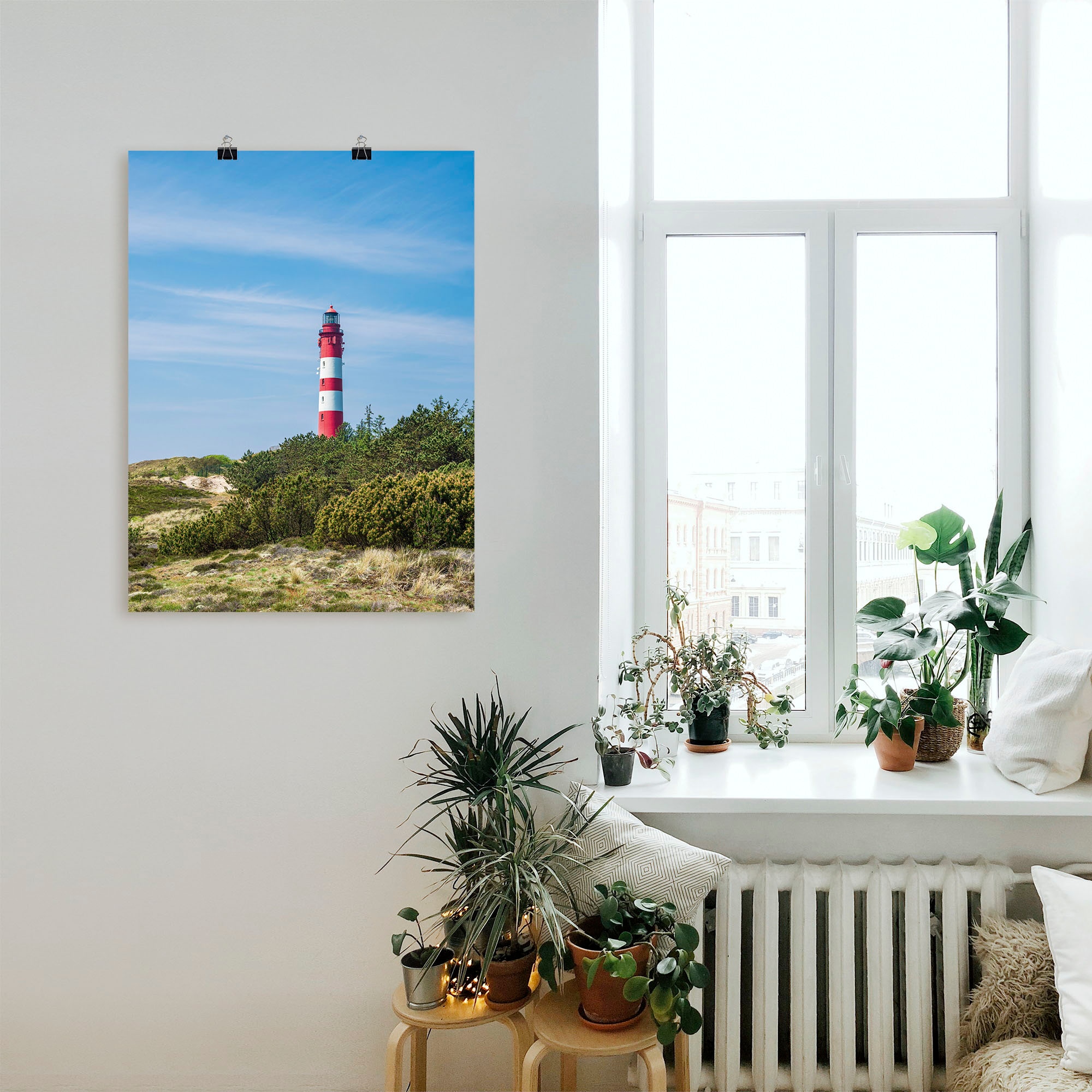 Artland Wandbild »Leuchtturm in Wittdün auf Insel Amrum«, Gebäude, (1 St.), als Alubild, Leinwandbild, Wandaufkleber oder Poster in versch. Größen