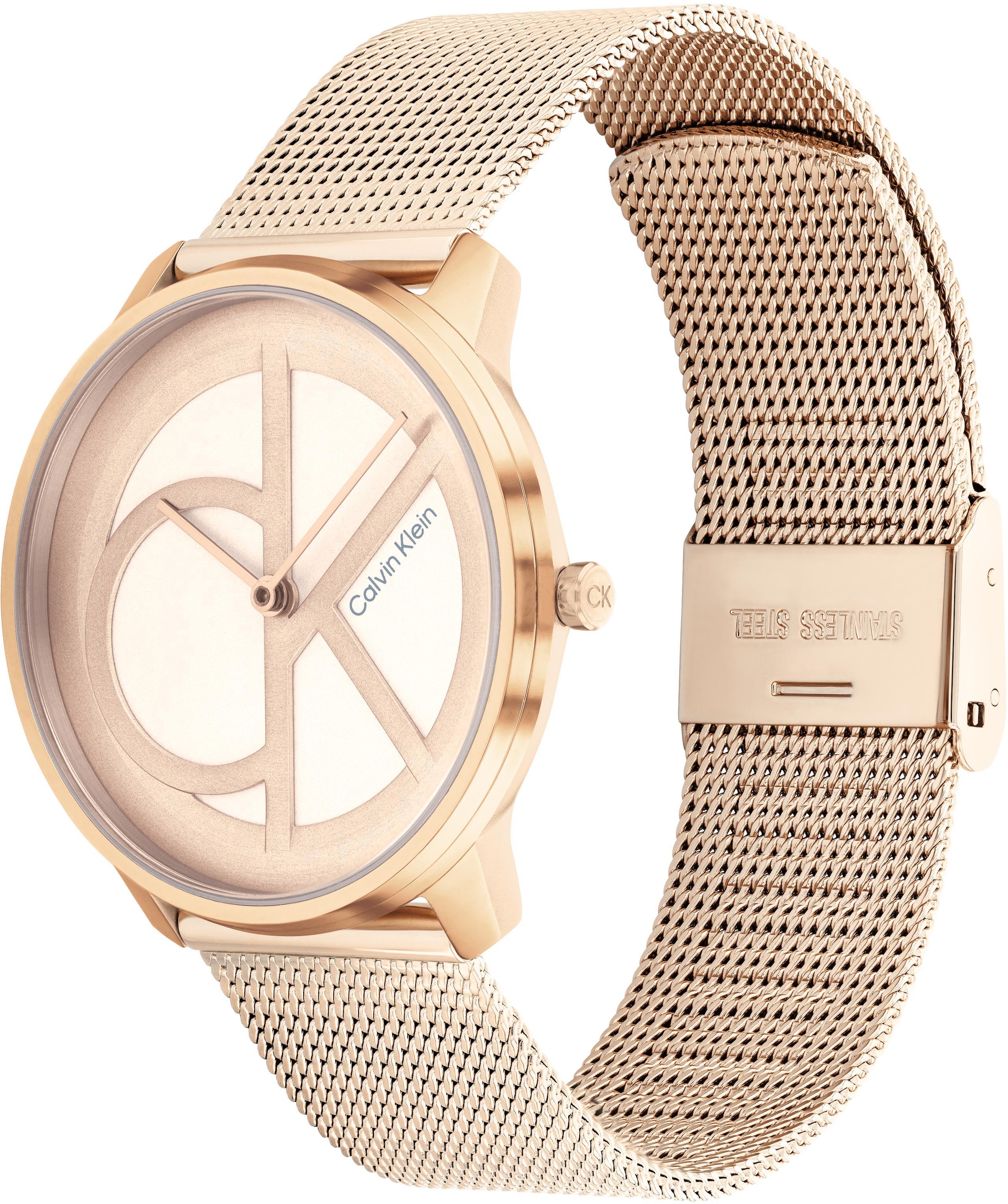 Calvin Klein Quarzuhr »CK ICONIC 35 mm«, Armbanduhr, Damenuhr, Mineralglas, Edelstahlarmband