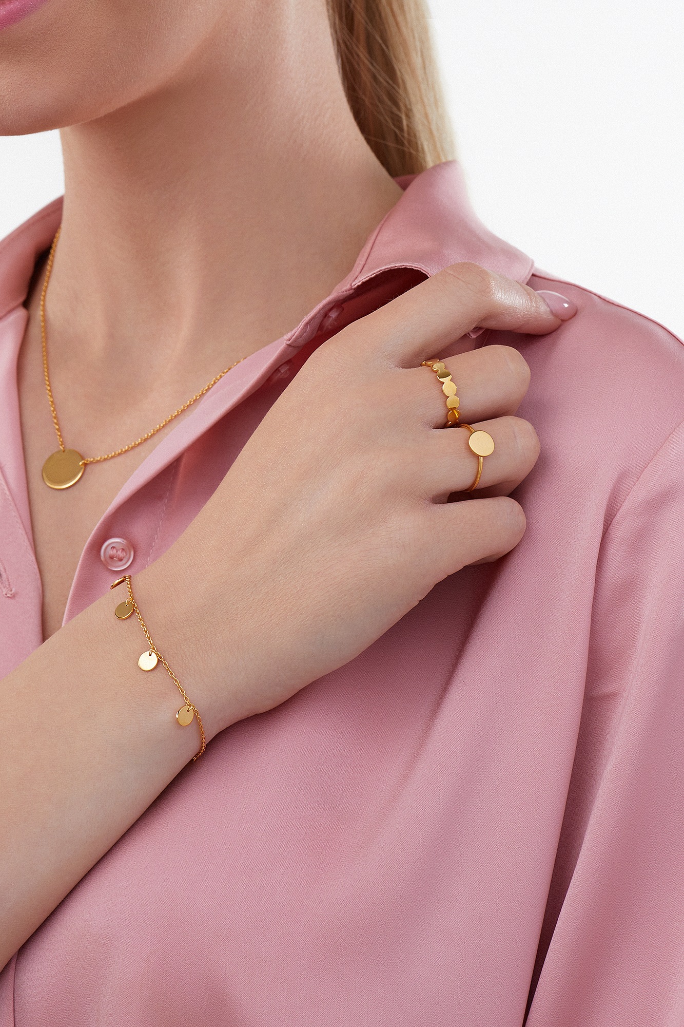CAÏ Armband »925/- Sterling Silber vergoldet Plättchen Boho«