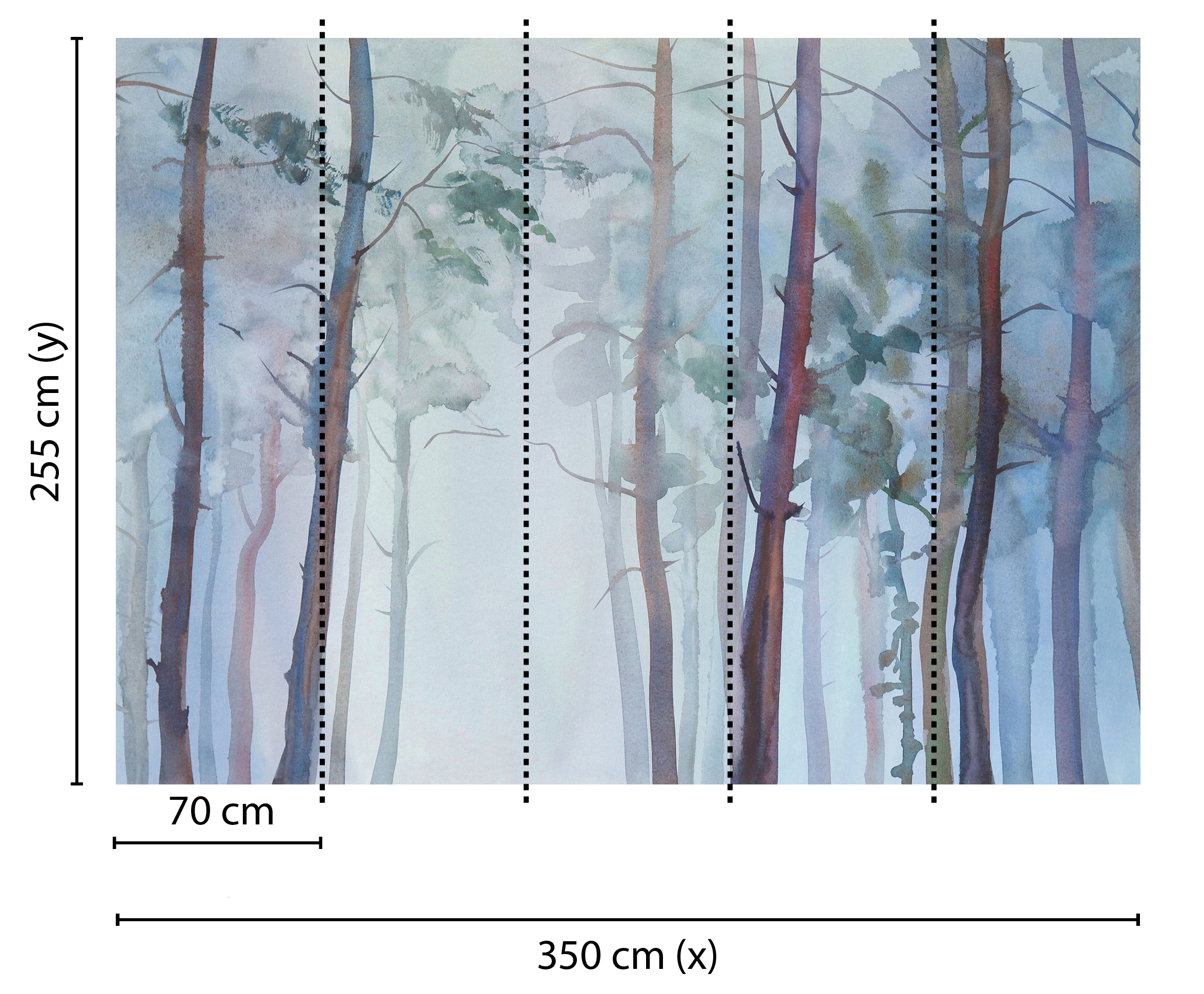 living walls Fototapete »Designwalls Aquarelle Fores«, Vlies, Wand, Schräge, Decke