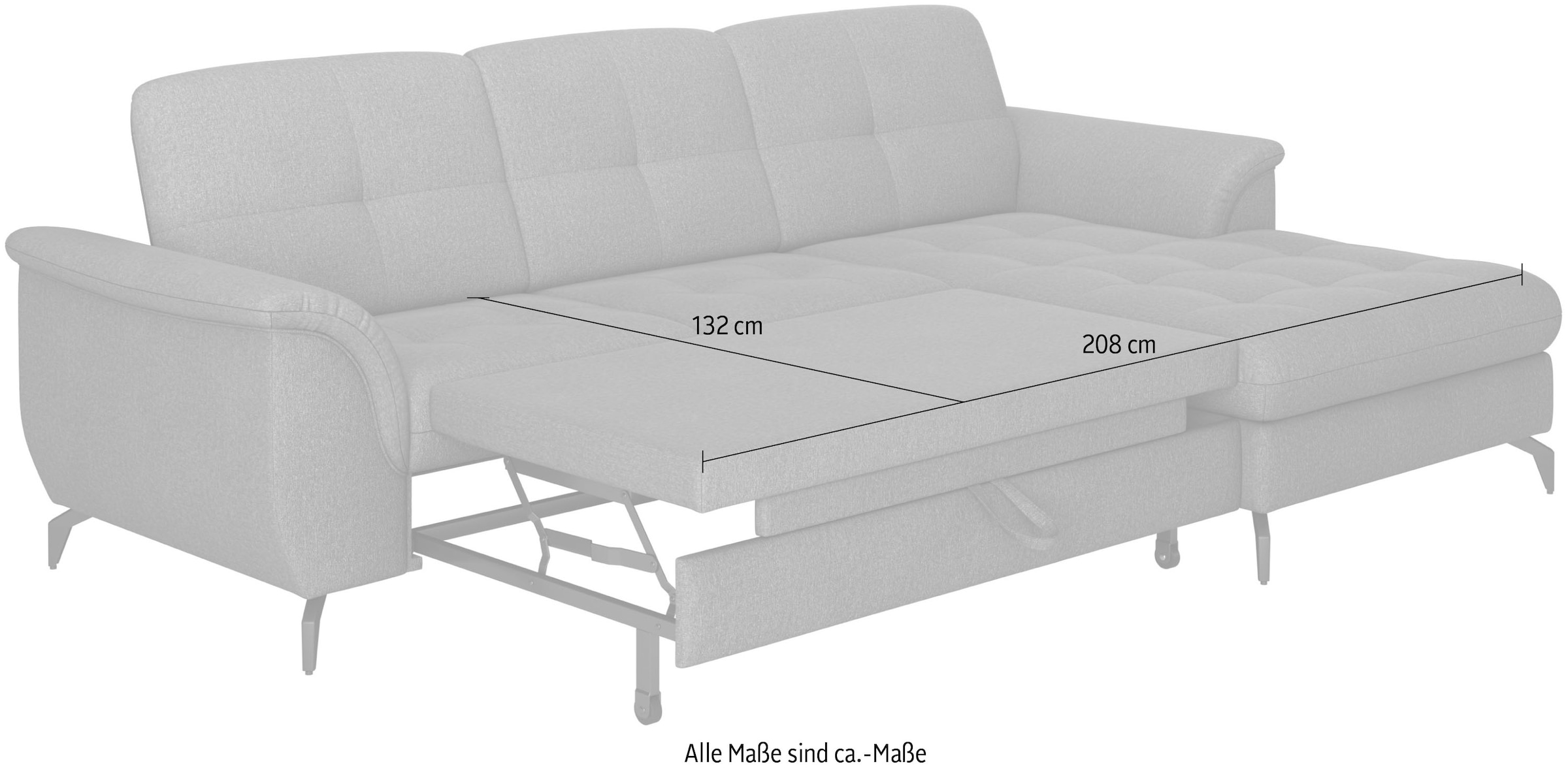 sit&more Ecksofa »Zora L-Form«, wahlweise mit Bettfunktion und Bettkasten