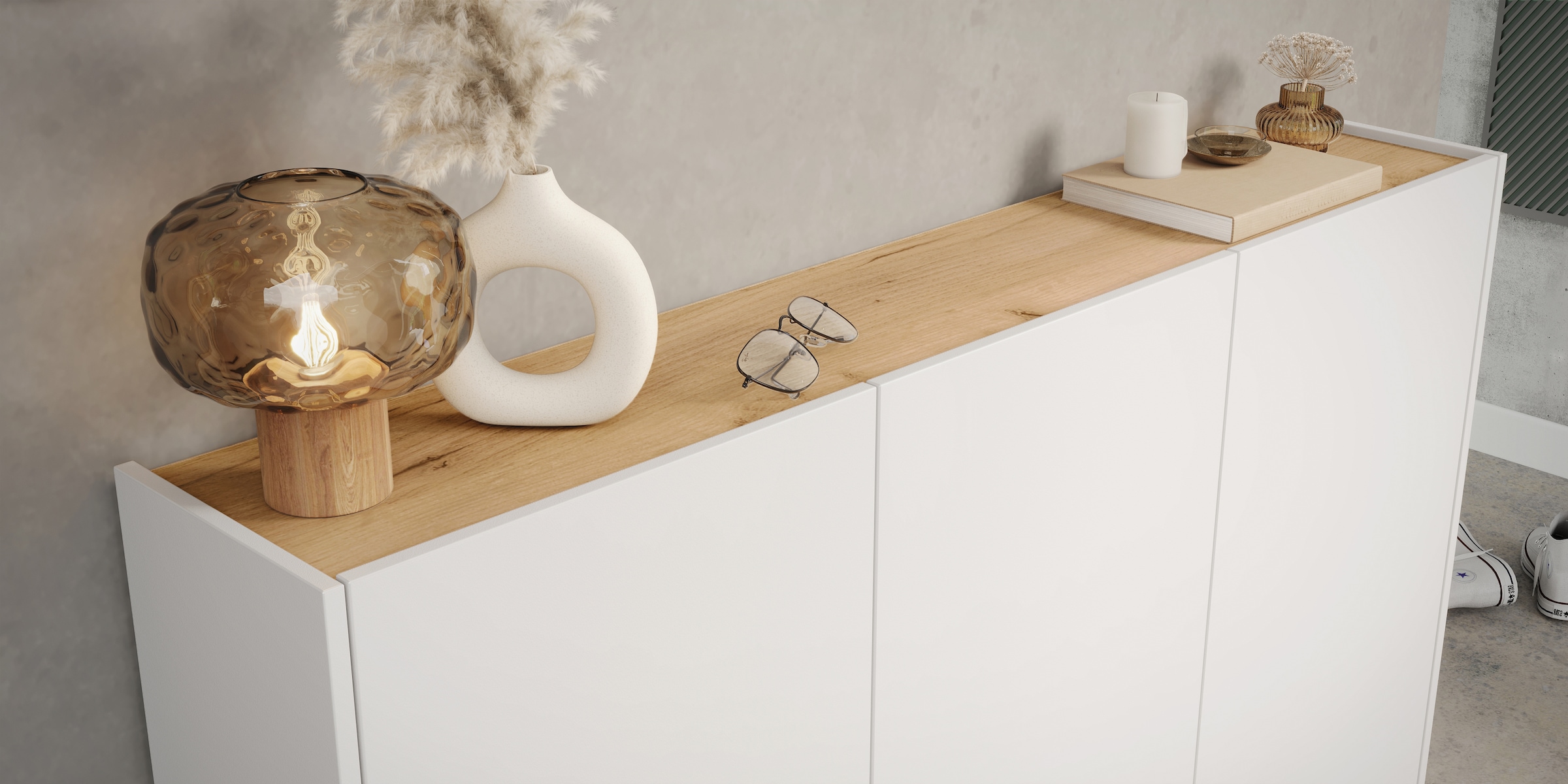 GERMANIA Mehrzweckschrank »GW-Libbiano«, (1 St.), ideal für schmale Flure, Breite 138 cm, in 3 verschiedenen Höhen