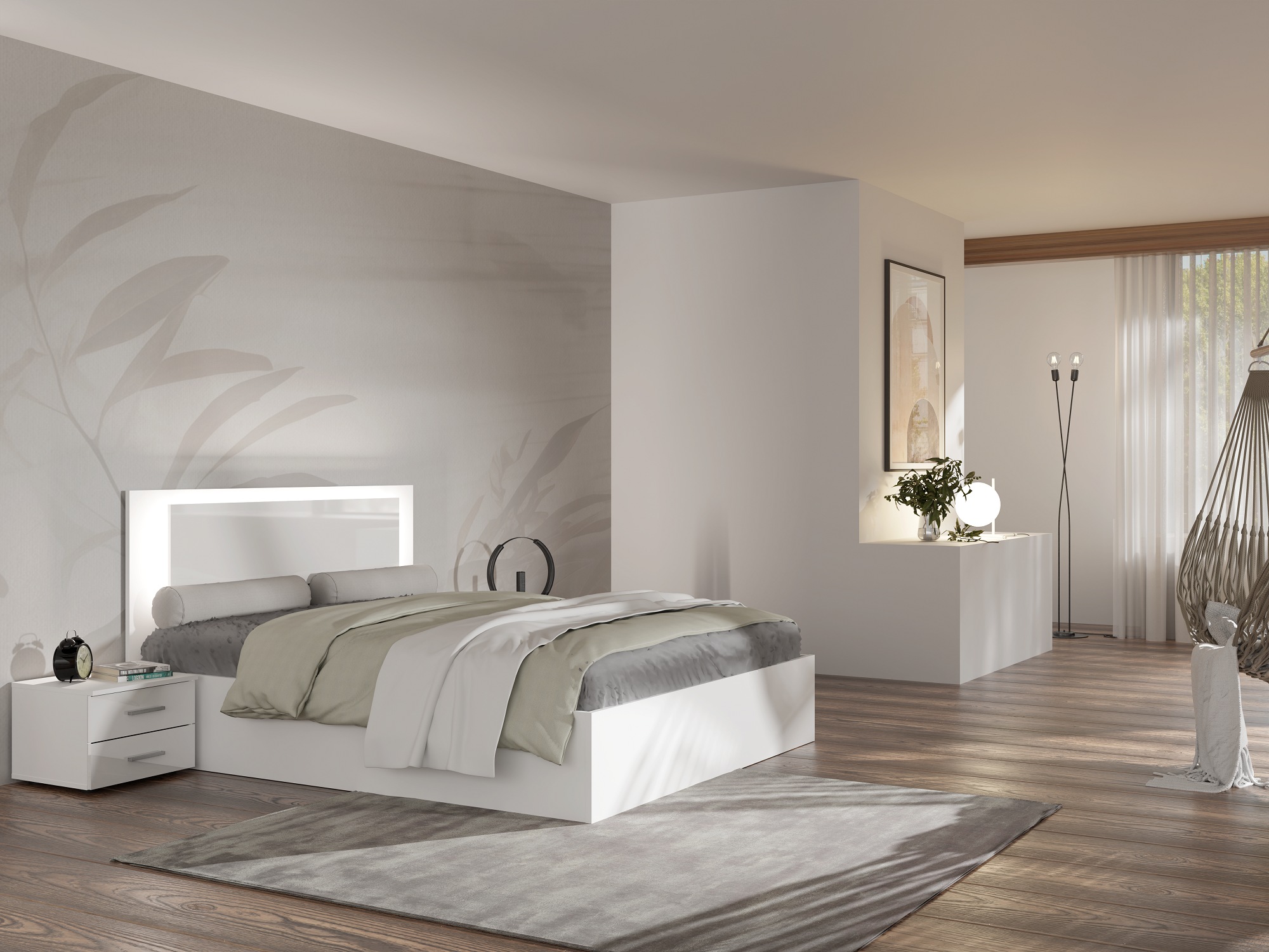 Home affaire Bett »LANDERY Bettgestell 160x200 cm, Kopfteil mit Beleuchtung günstig online kaufen