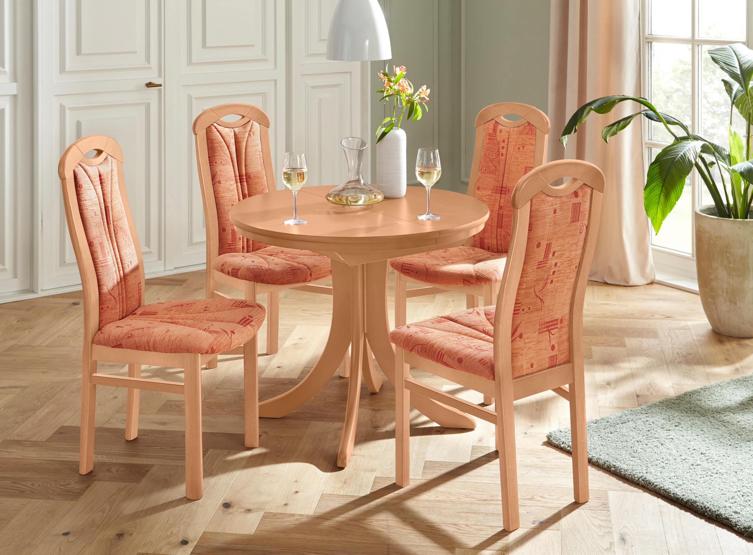 Home affaire 4-Fußstuhl »ALEX, Stuhl,Armlehnstuhl« () 2 Stk.Stuhl, Armlehns günstig online kaufen