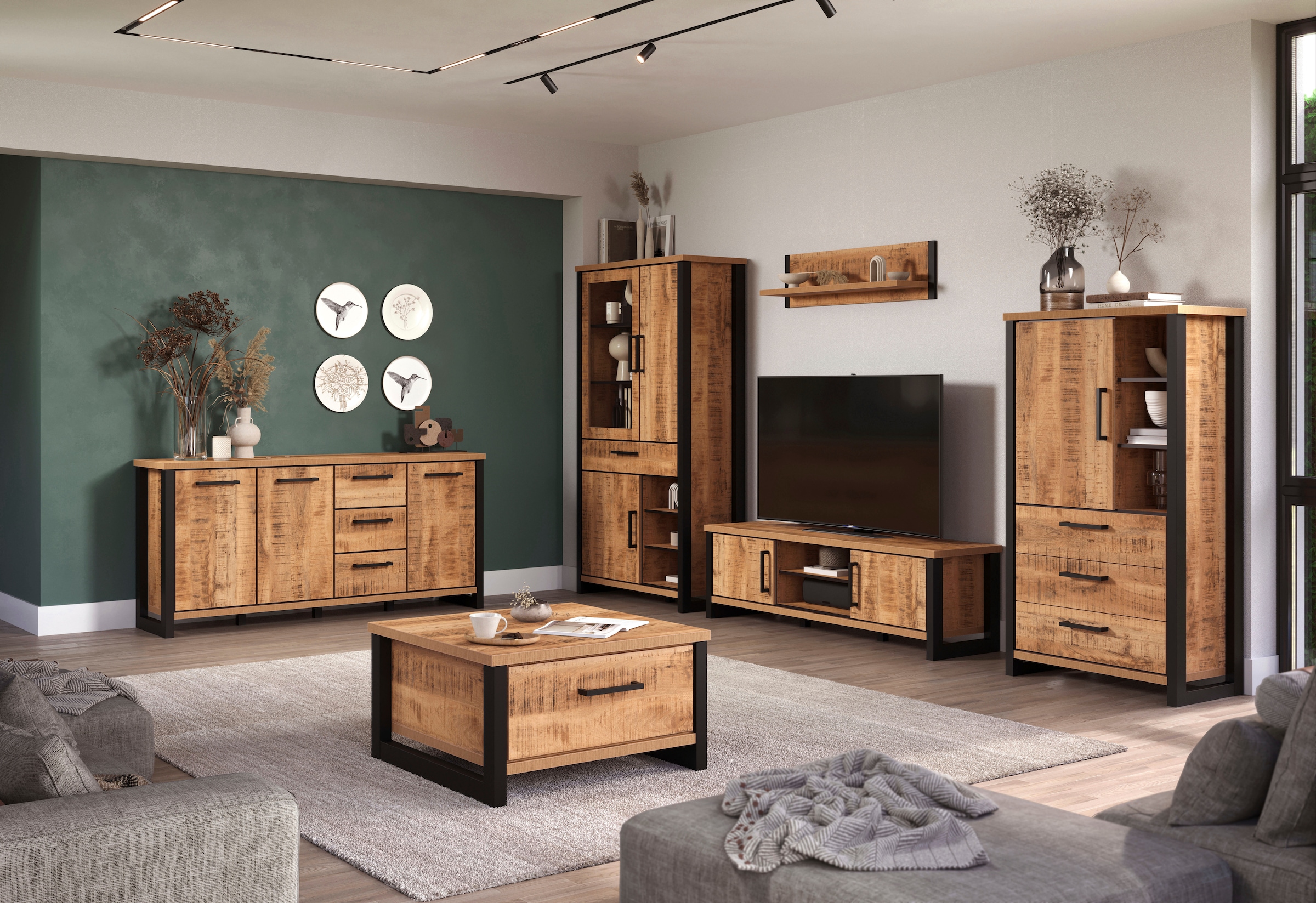 Home affaire Wandregal »Elda« 1 Stk. tlg. Wandboard für Dein Wohnzimmer oder Flur – (B/T/H) 110/23/28 cm