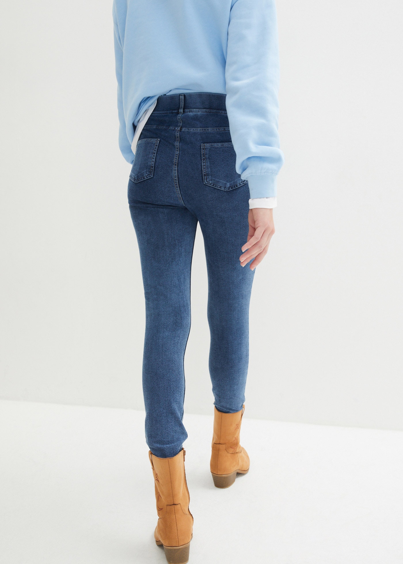 bonprix Leggings »Leggings in Jeansoptik«  aus Baumwollmischung, Slim fit, in Jeansoptik, mit Eingrifftaschen