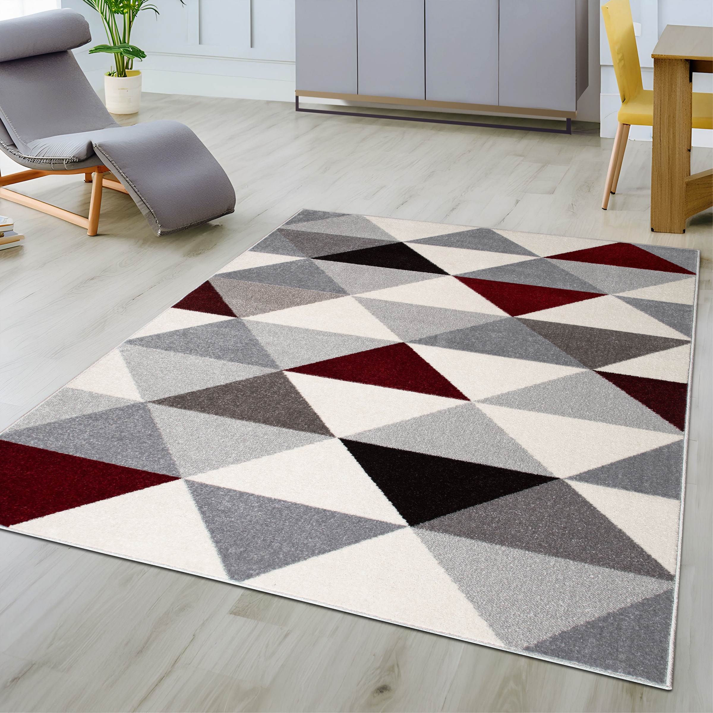 my home Teppich »Berlad Geo«, rechteckig, 9 mm Höhe, mit besonders weichem Flor, Kurzflor, modernes geometrisches Design