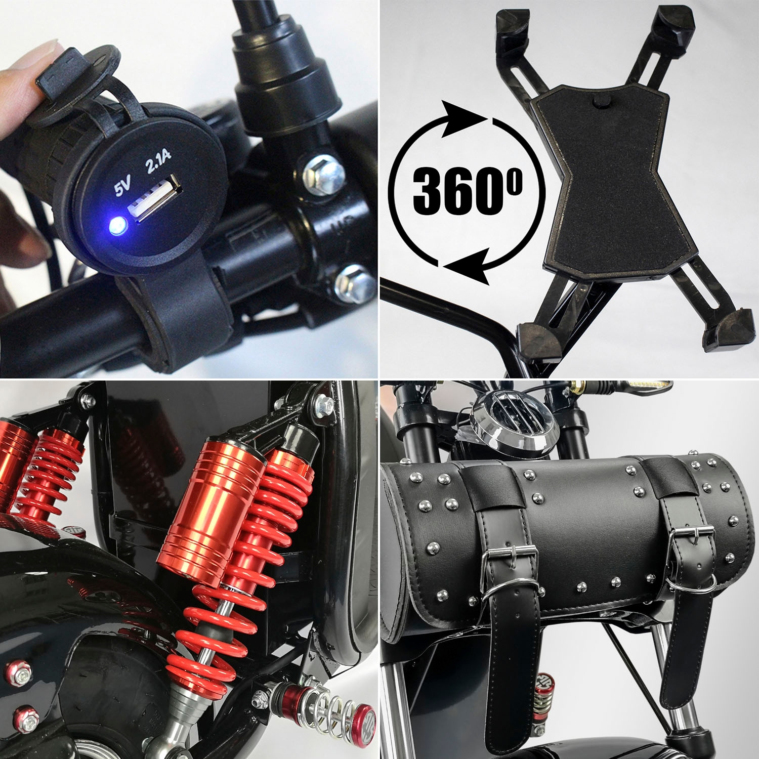 Rolektro E-Motorroller »E-Cruiser 45 Lithium, Schwarz, 2x 60V-20Ah Akku, 1500 Watt«, bis zu 100 km Reichweite, mit USB-Anschluss und integr. Alarmanlage