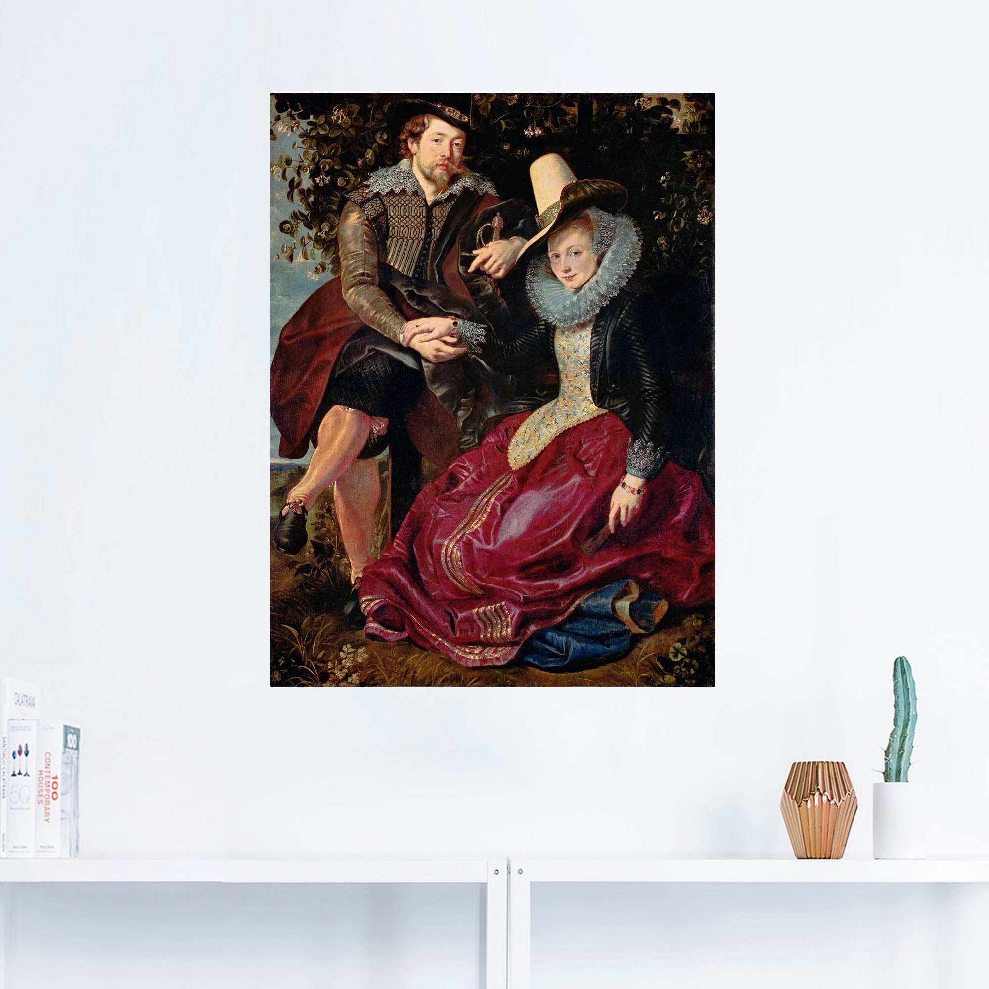Artland Wandbild »Rubens und Frau in Geißblattlaube«, Paar, (1 St.), als Leinwandbild, Wandaufkleber oder Poster in versch. Größen
