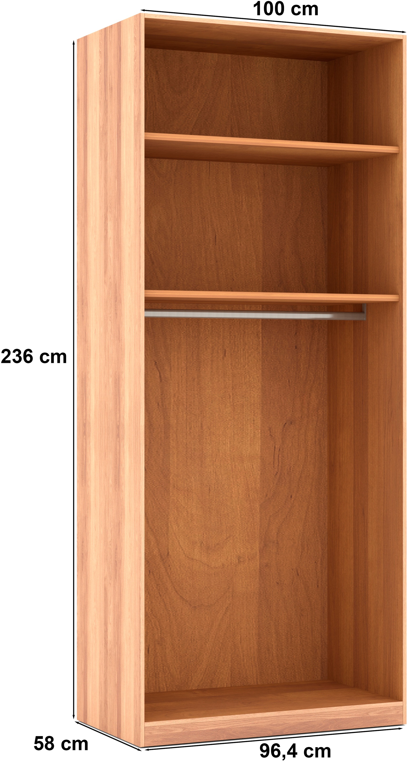 Musterring Drehtürenschrank »Sorrent, Kleiderschrank, Schrank, teilmassiv Eiche«, (mit Türdämpfern, in 5 Breiten & 2 Höhen, extra Böden, MADE IN GERMANY), Türen Eiche massiv oder als Parsol-Bronze-Spiegel, verschiedene Maße