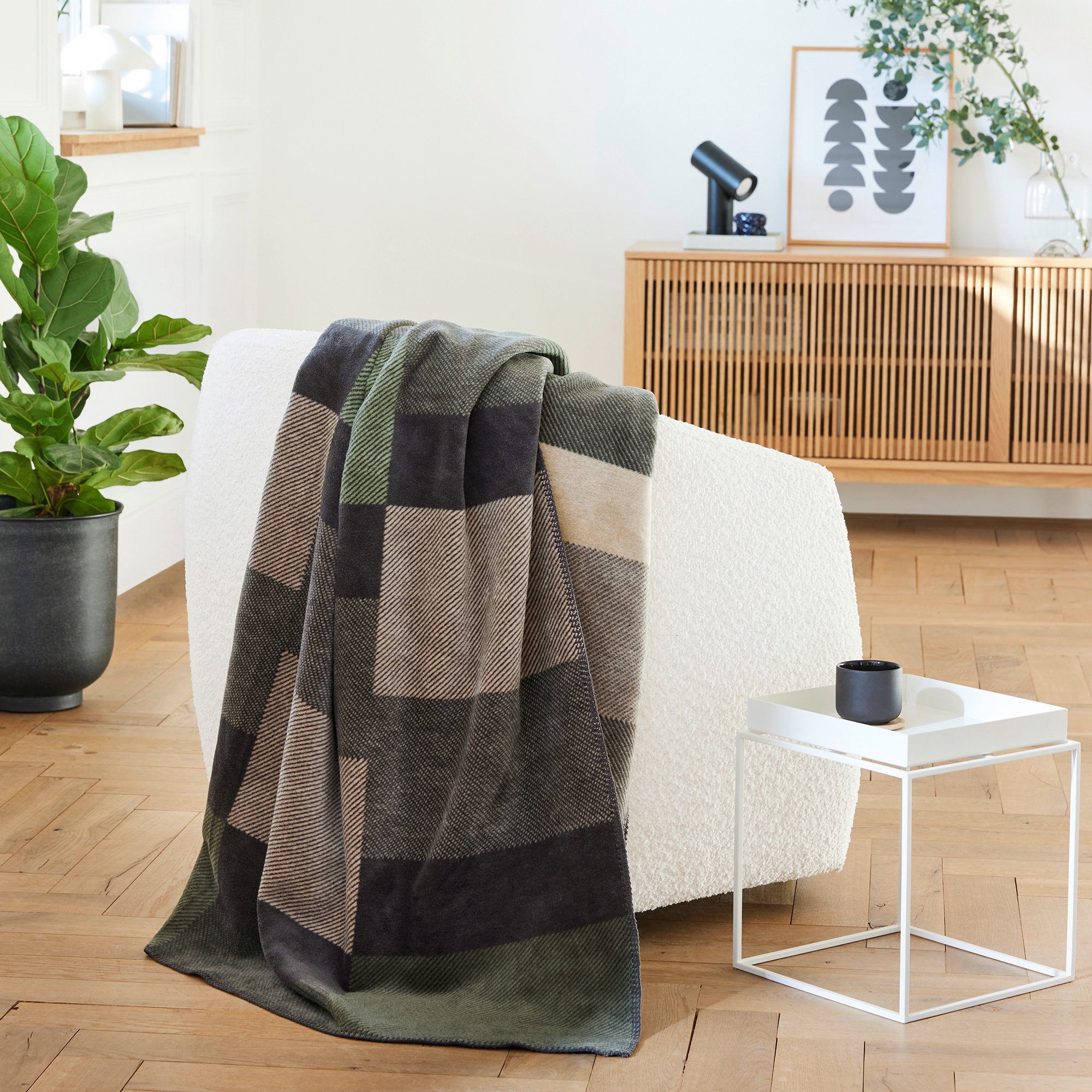 IBENA Wohndecke »Wohndecke Madeira«, mit modernem Kachelmuster