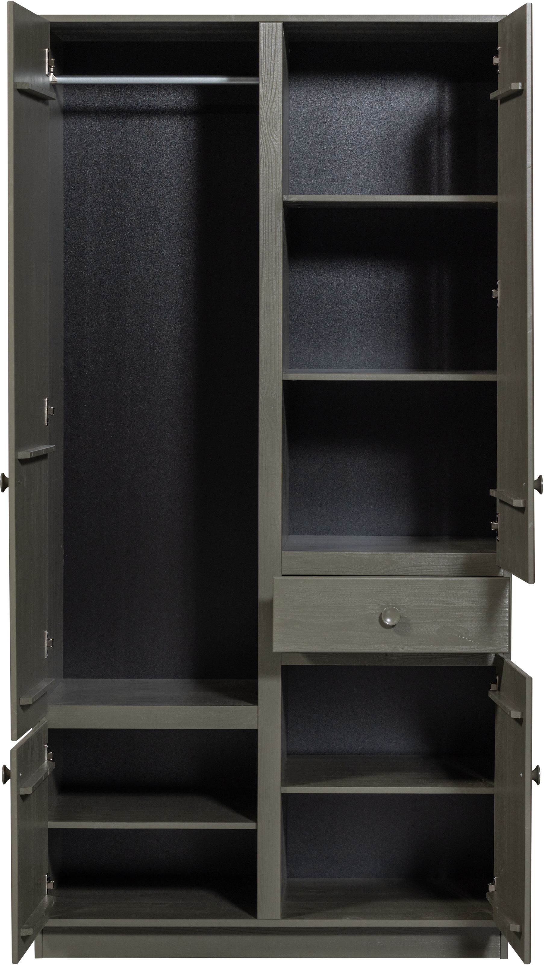 WOOOD Kleiderschrank »WOOOD ALFIE KLEIDERSCHRANK« Kleiderschrank Alfie aus FSC-Kiefer, 7 Fächer, stabiler Stauraum