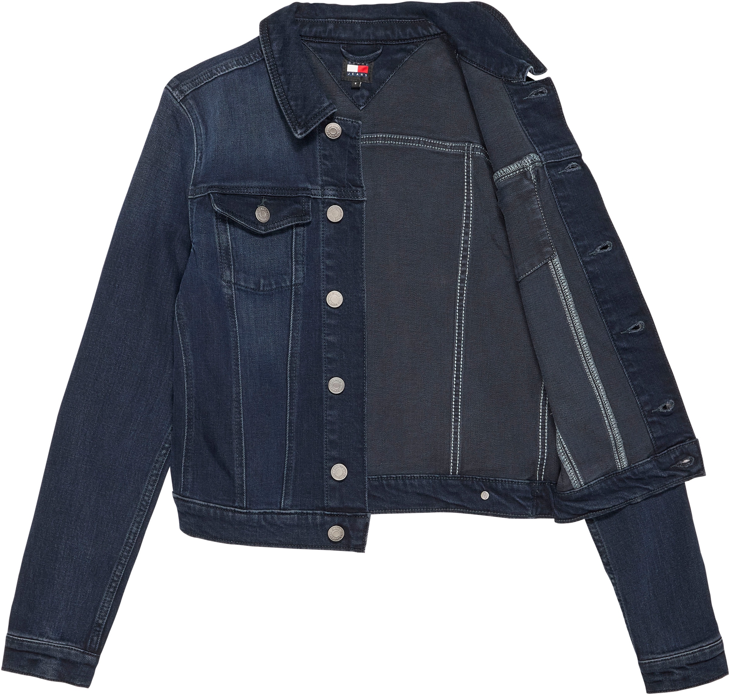 Tommy Jeans Jeansjacke »VIVIANNE SKN JACKET CH8168«, mit Tommy Jeans Flagge