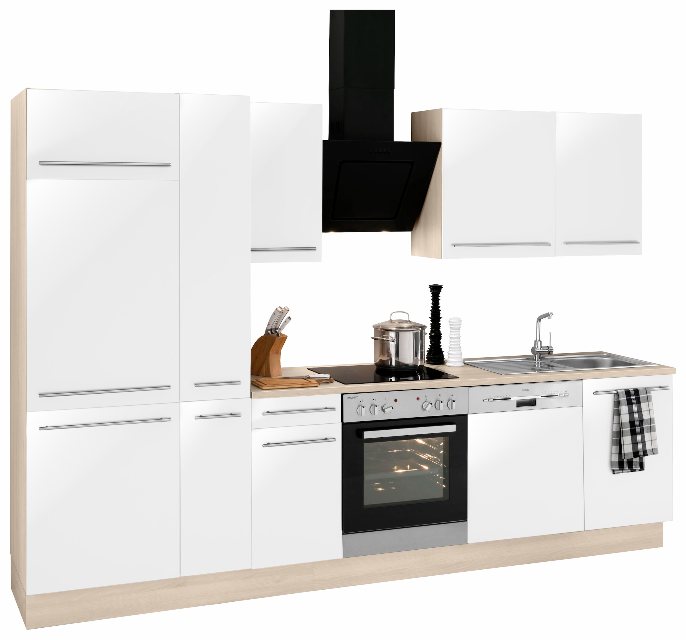 OPTIFIT Küchenzeile »Bern«, Breite Füße wahlweise höhenverstellbare kaufen Raten E-Geräten, 300 cm, auf mit
