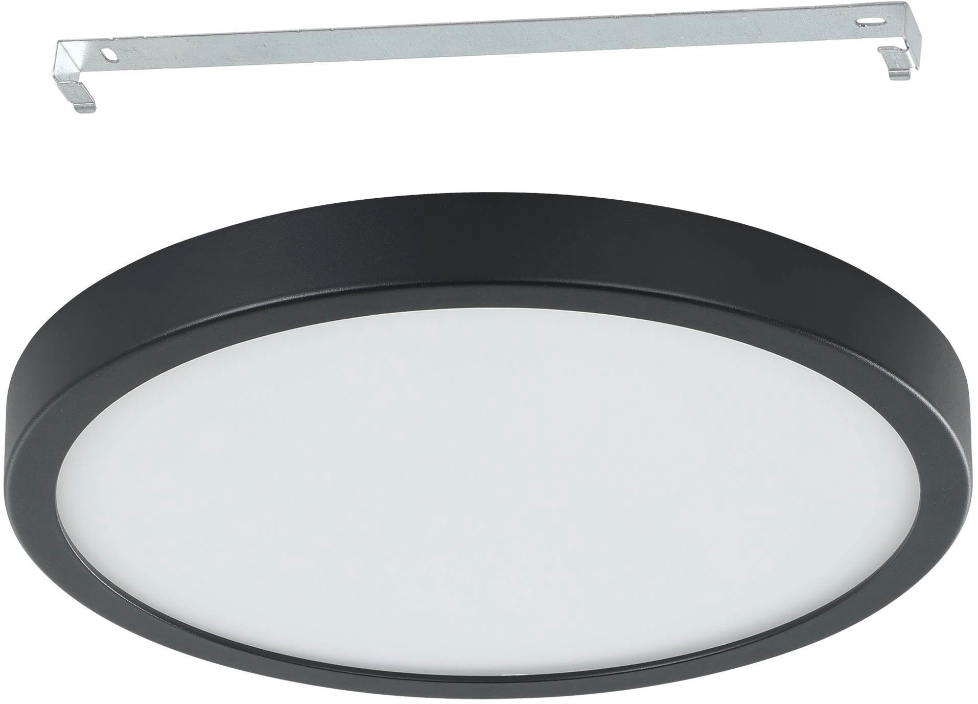 EGLO Aufbauleuchte »Fueva 5 Deckenlampe, Deckenbeleuchtung, Metall und Kunststoff, Lampe« LED-Modul 1 Stk. Warmweiß Aufbauleuchte - H2,8 x Ø28,5 cm - schwarz - 20,5W inkl.