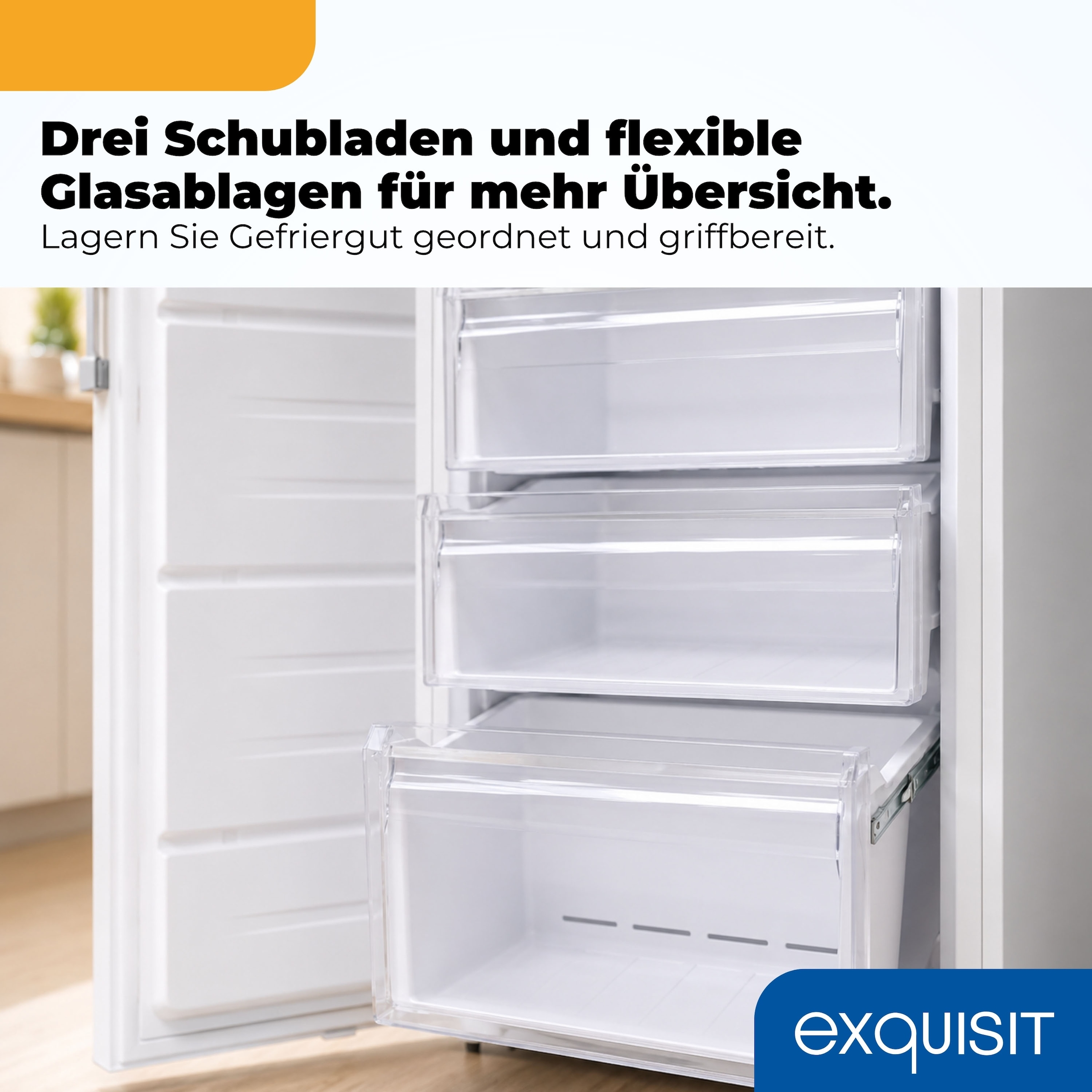 exquisit Gefrierschrank NoFrost »GS295-NF-H-040C weiss« 185 cm hoch 60 cm breit Viel Platz, starke Gefrierleistung & No Frost für eisfreies Gefrieren