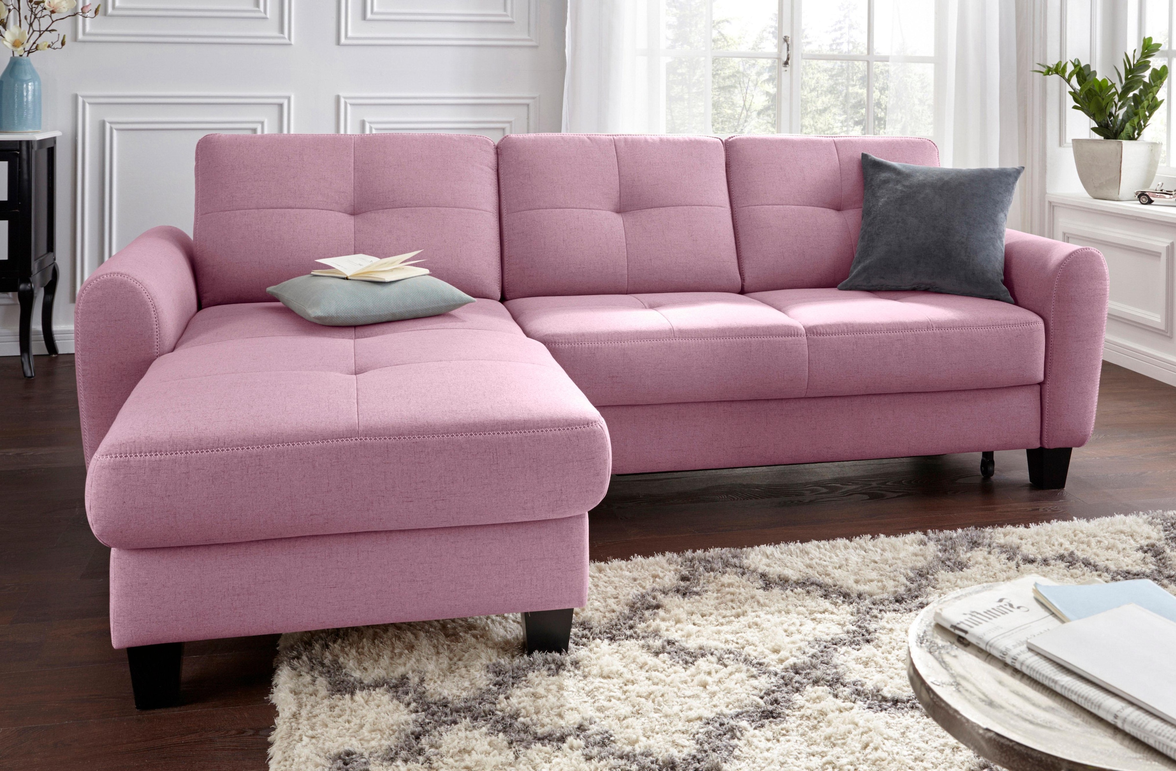 sit&more "Varese L-Form" mit Federkern, wahlweise mit Bettfunktion und Stau günstig online kaufen