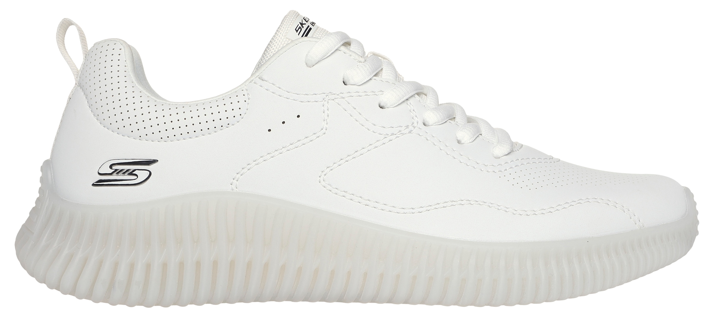 Skechers Sneaker »BOBS GEO-HOW DEBONAIR«, Freizeitschuh, Halbschuh, Schnürschuh im monochrome Look