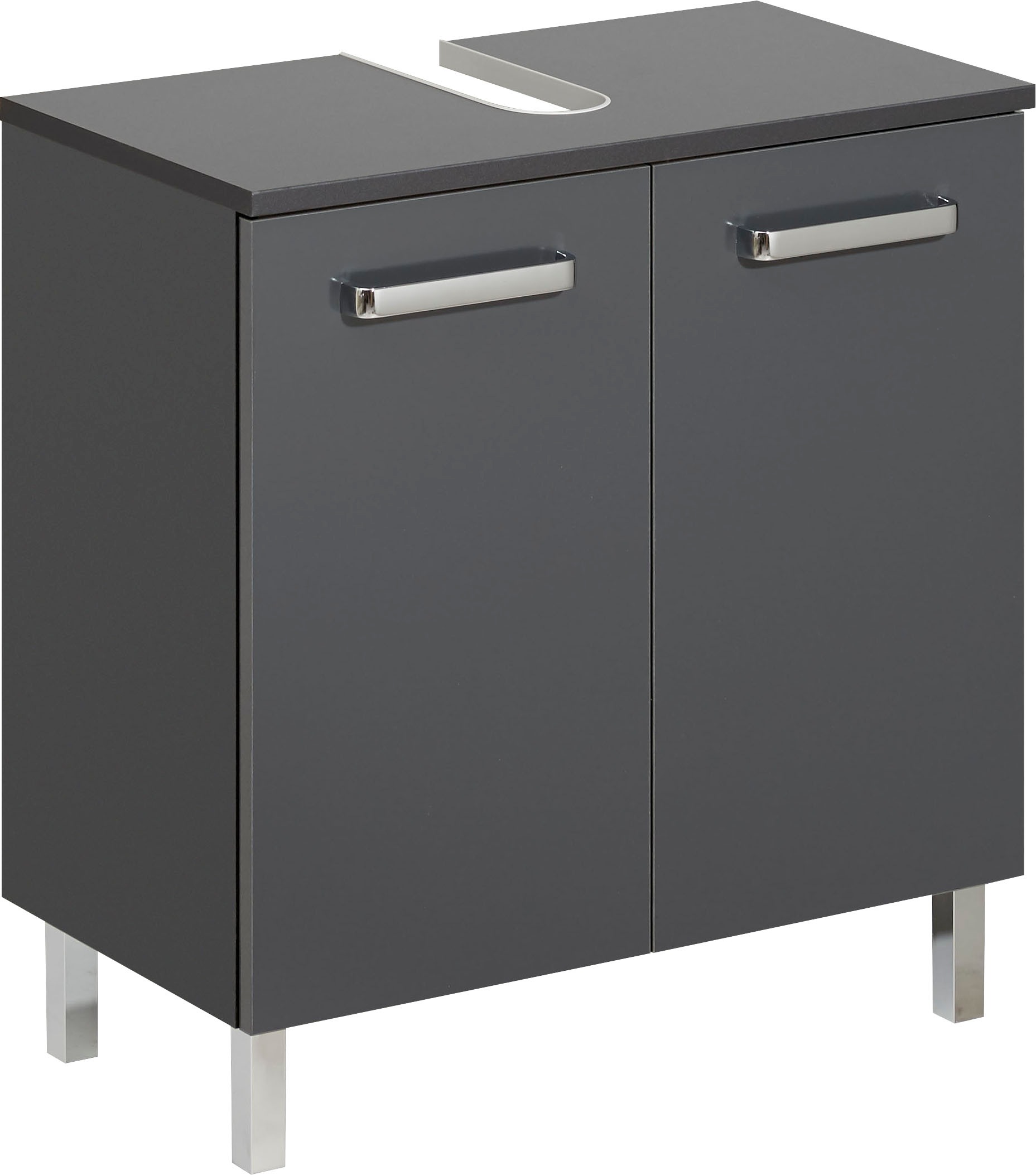 Saphir Badmöbel-Set »Quickset 2-teilig, Waschbeckenunterschrank mit LED-Spiegelschrank«, (2 St.), Waschplatz 68 cm breit, 5 Türen, inkl. Türdämpfer, Griffe Chrom Glanz