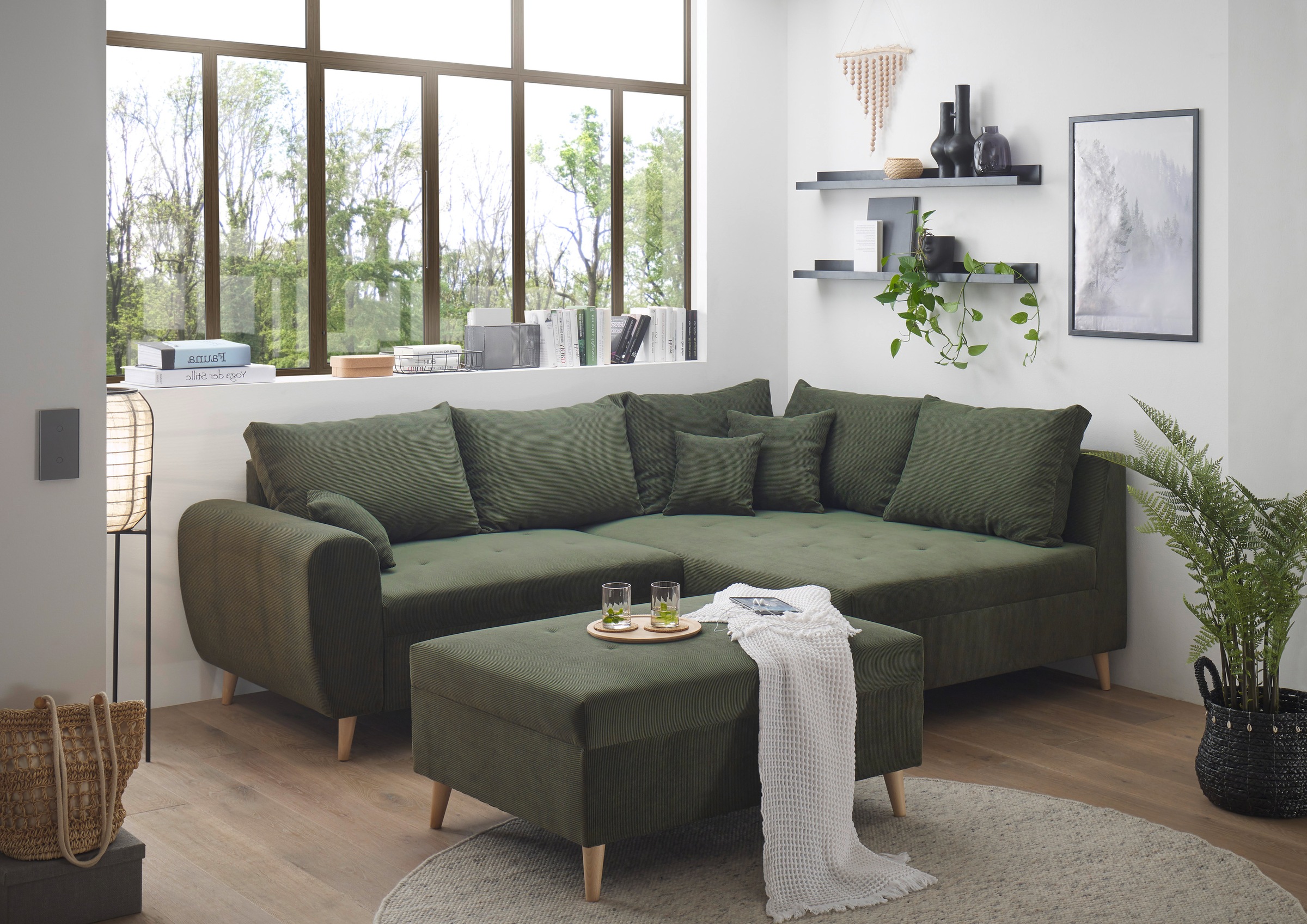 ED EXCITING DESIGN Ecksofa »Calanda L-Form«, mit Hocker, frei im Raum stell günstig online kaufen