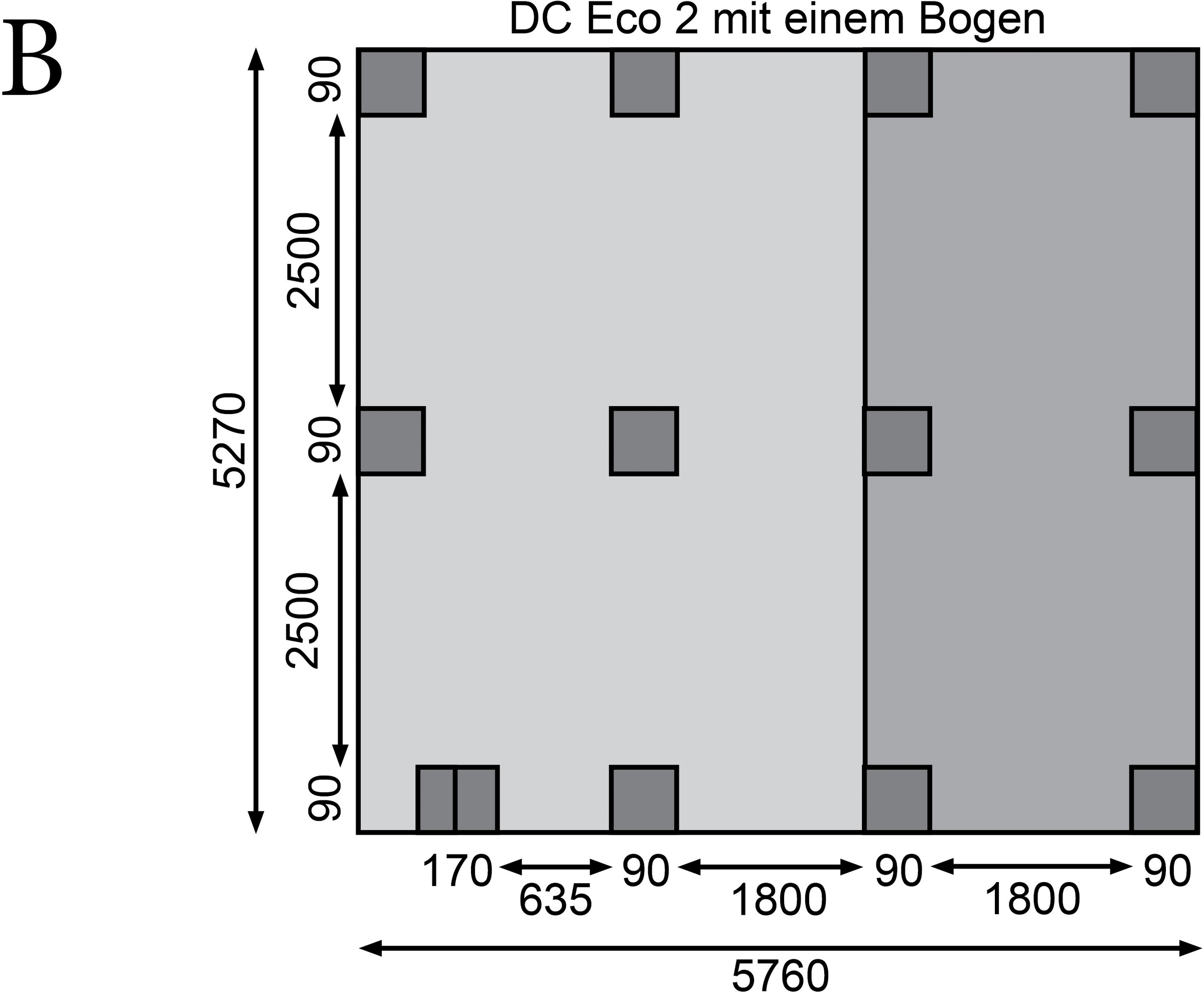 Karibu Doppelcarport »»ECO 2 SET« Variante B, AKTION kdi«, Masivholz, 509 cm, KDI, mit integriertem Abstellraum groß, 1 Rückwand