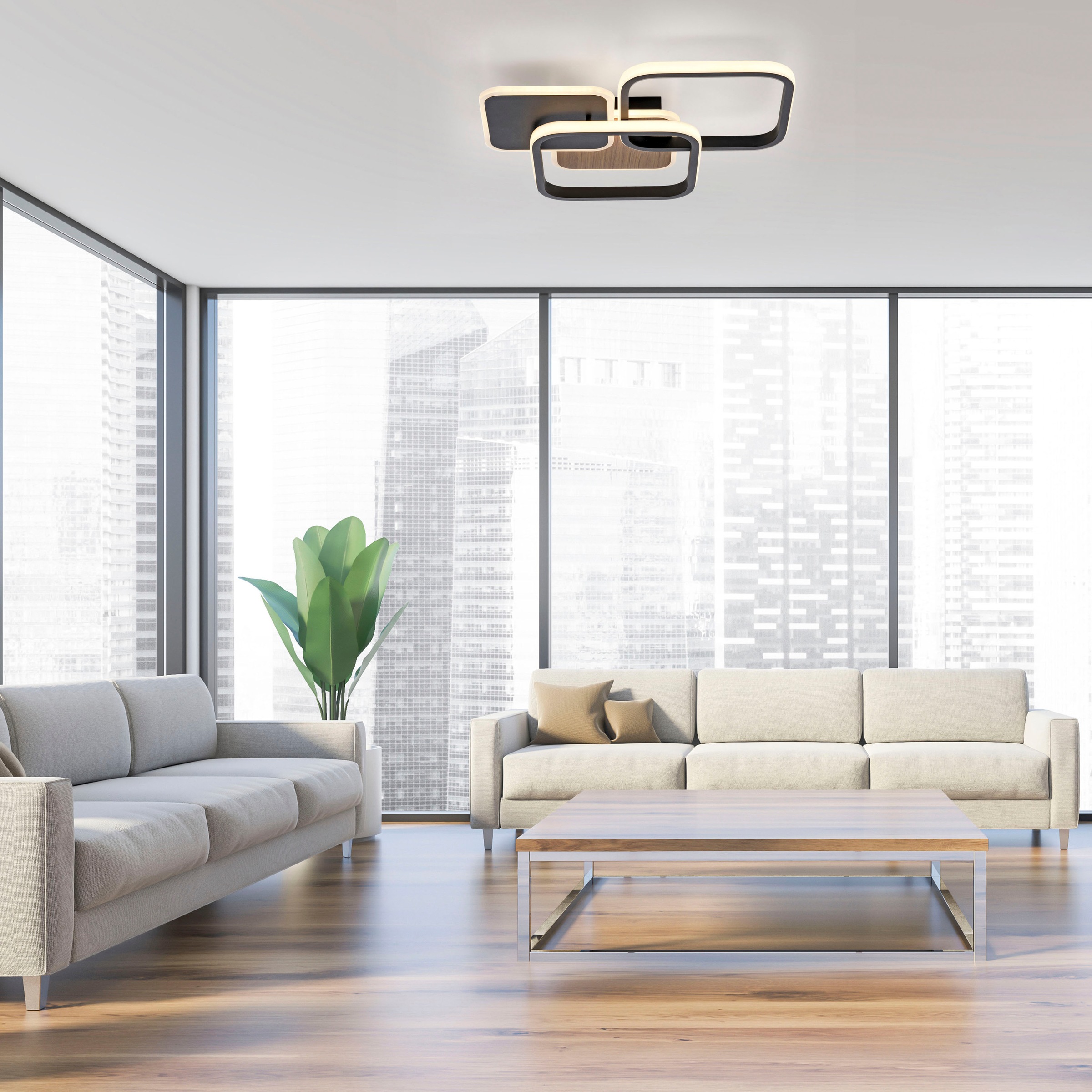 JUST LIGHT Deckenleuchte »SEVENT«, 1 flammig, Leuchtmittel LED-Board   LED günstig online kaufen