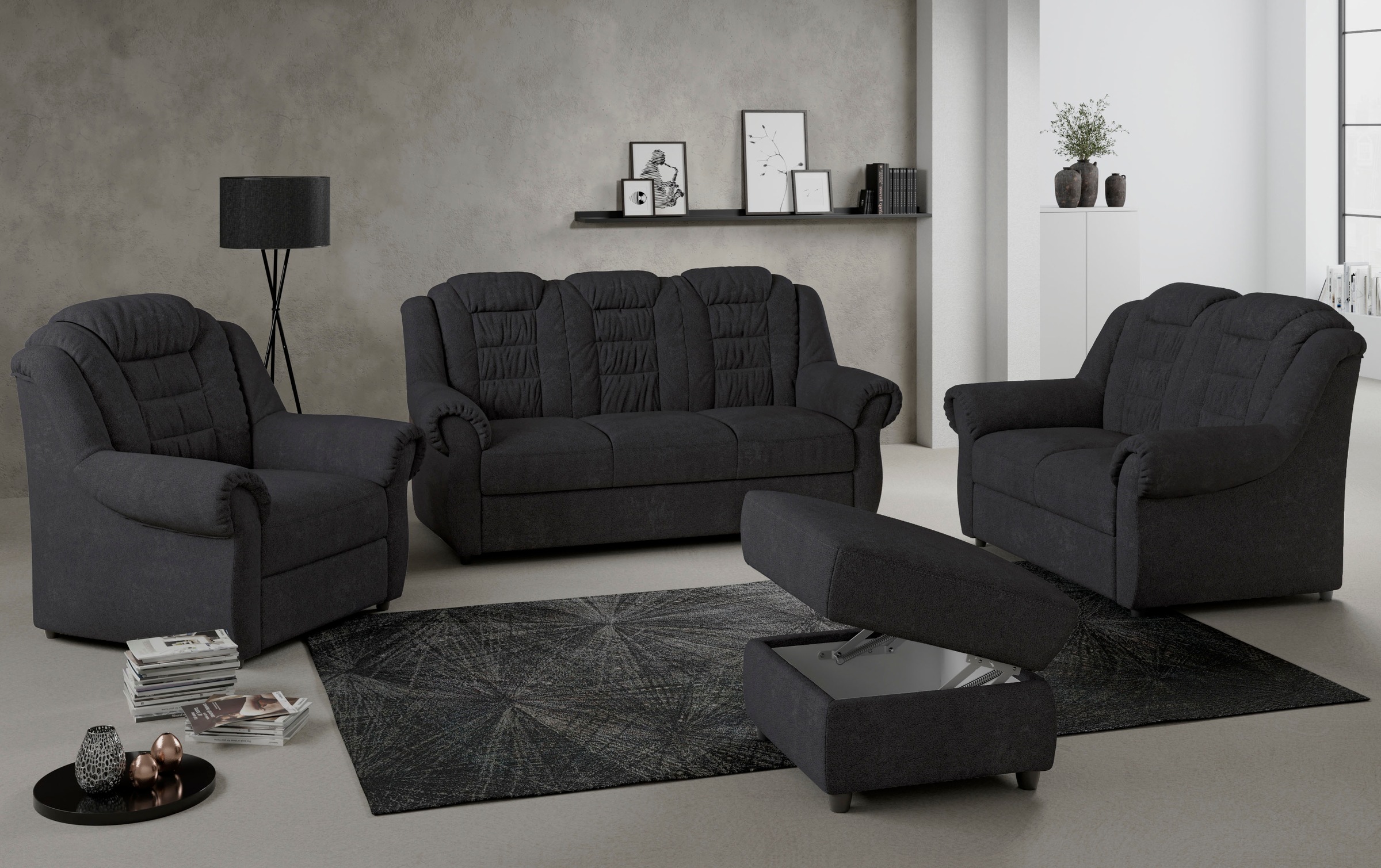 Home affaire 3-Sitzer »Boston« Sofa mit hoher Rückenlehne günstig online kaufen