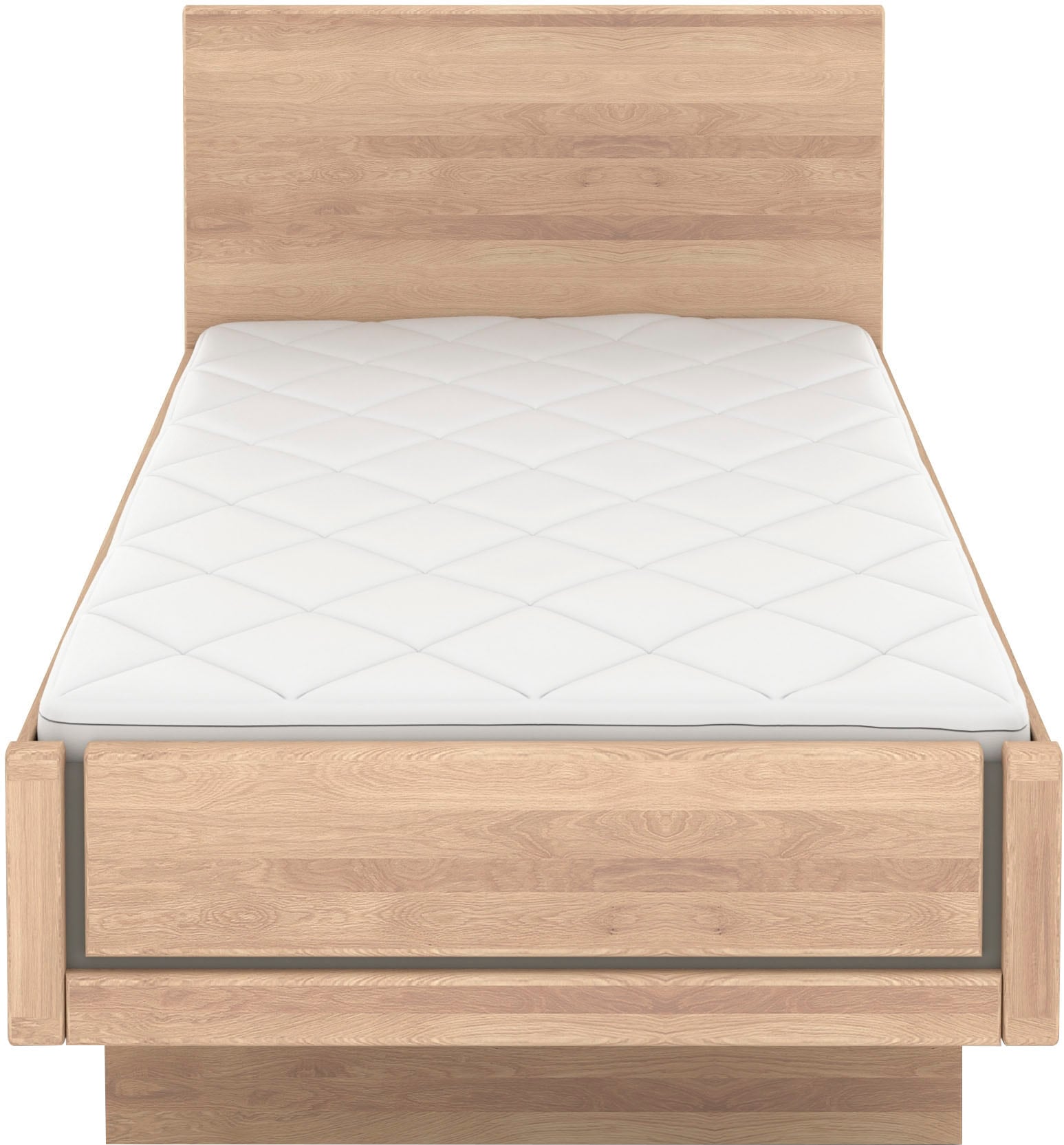 Musterring Holzbett »Sorrent, Bettgestell, Bettrahmen, teilmassiv Eiche«, (MADE IN GERMANY), Eiche teilmassiv, Liegehöhenverstellung, in schwebender Optik