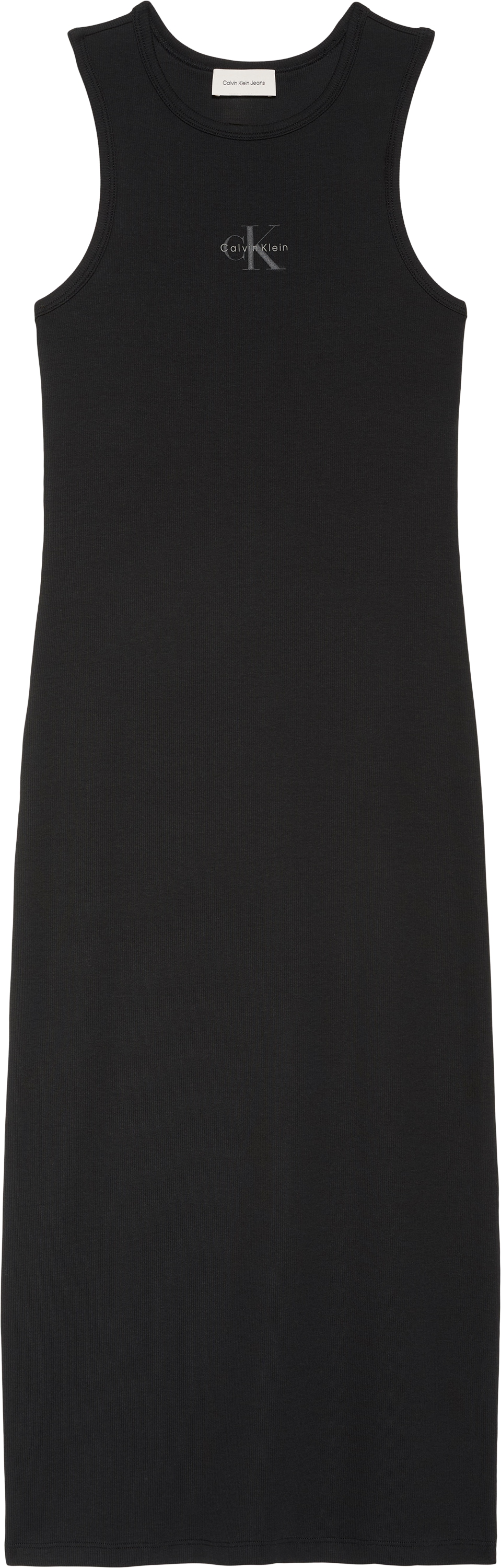 Calvin Klein Jeans Trägerkleid »MONOLOGO BABY RIB TANK MIDI« Ohne Tasche Figurbetonte Passform mit Rundhalsausschnitt
