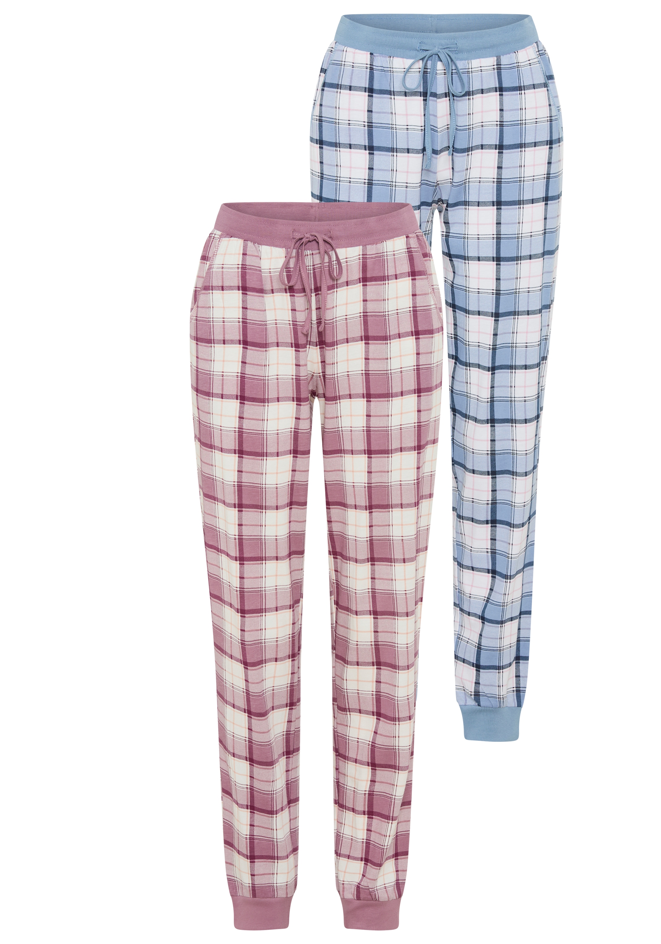 Vivance Dreams Pyjama Set, 2 Stück,  Elastische Rippbündchen