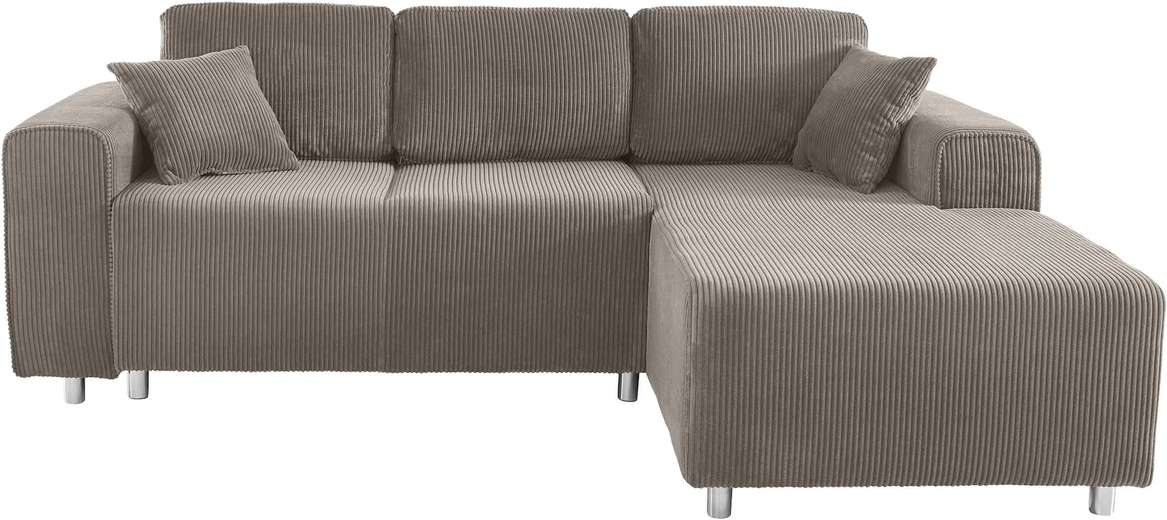 Guido Maria Kretschmer Home&Living Ecksofa »Györ«, L-Form, wahlweise mit Bettfunktion und Bettkasten incl. 2 Zierkissen