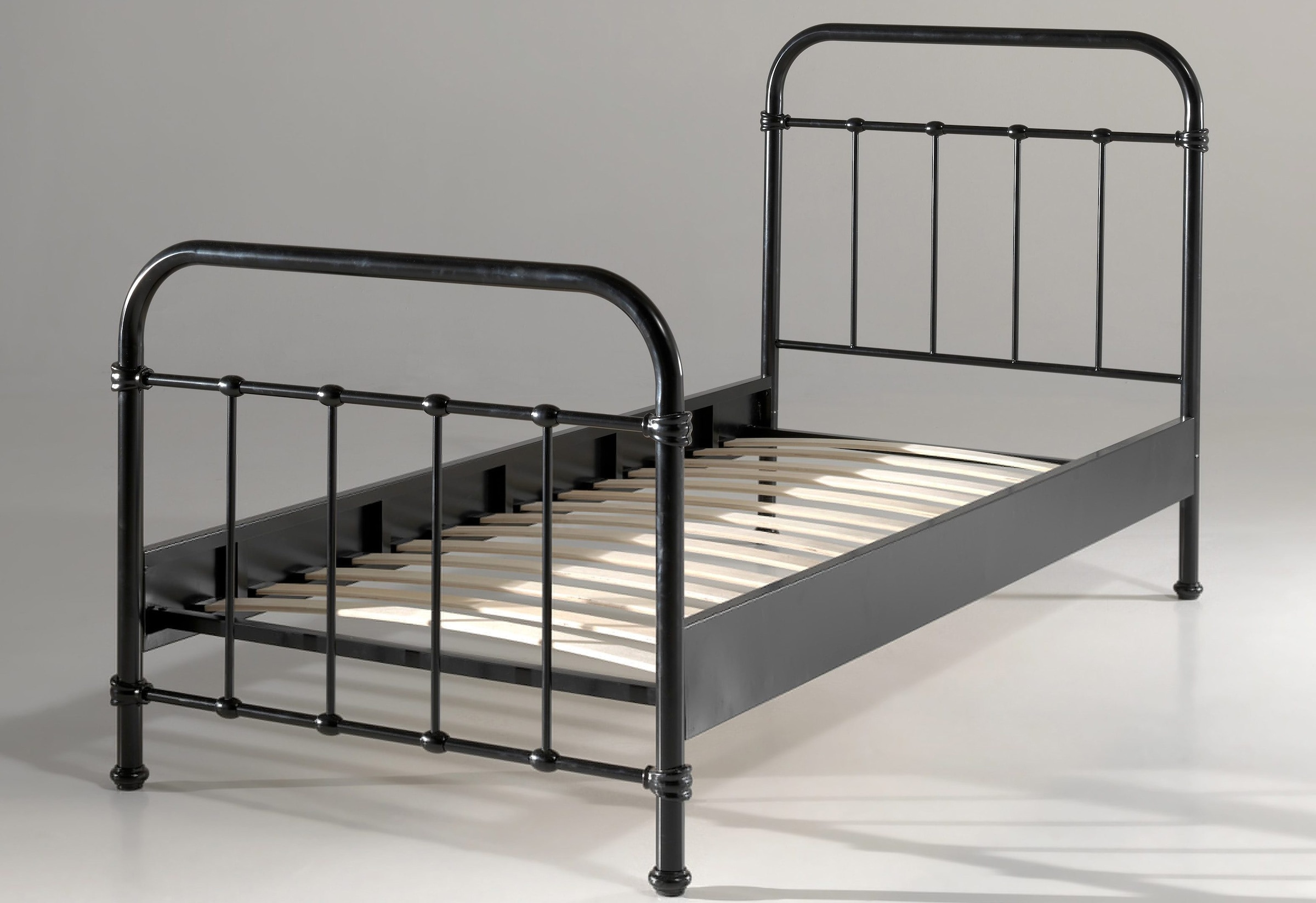 Vipack Einzelbett »New York, Bettgestell Metall, pulverbeschichtet, in zeitlosem Design«, (H/T ca. 100x210cm, inkl. Lattenrost, sehr stabil gebaut), zwei Breiten und mehrere Farben zu Auswahl