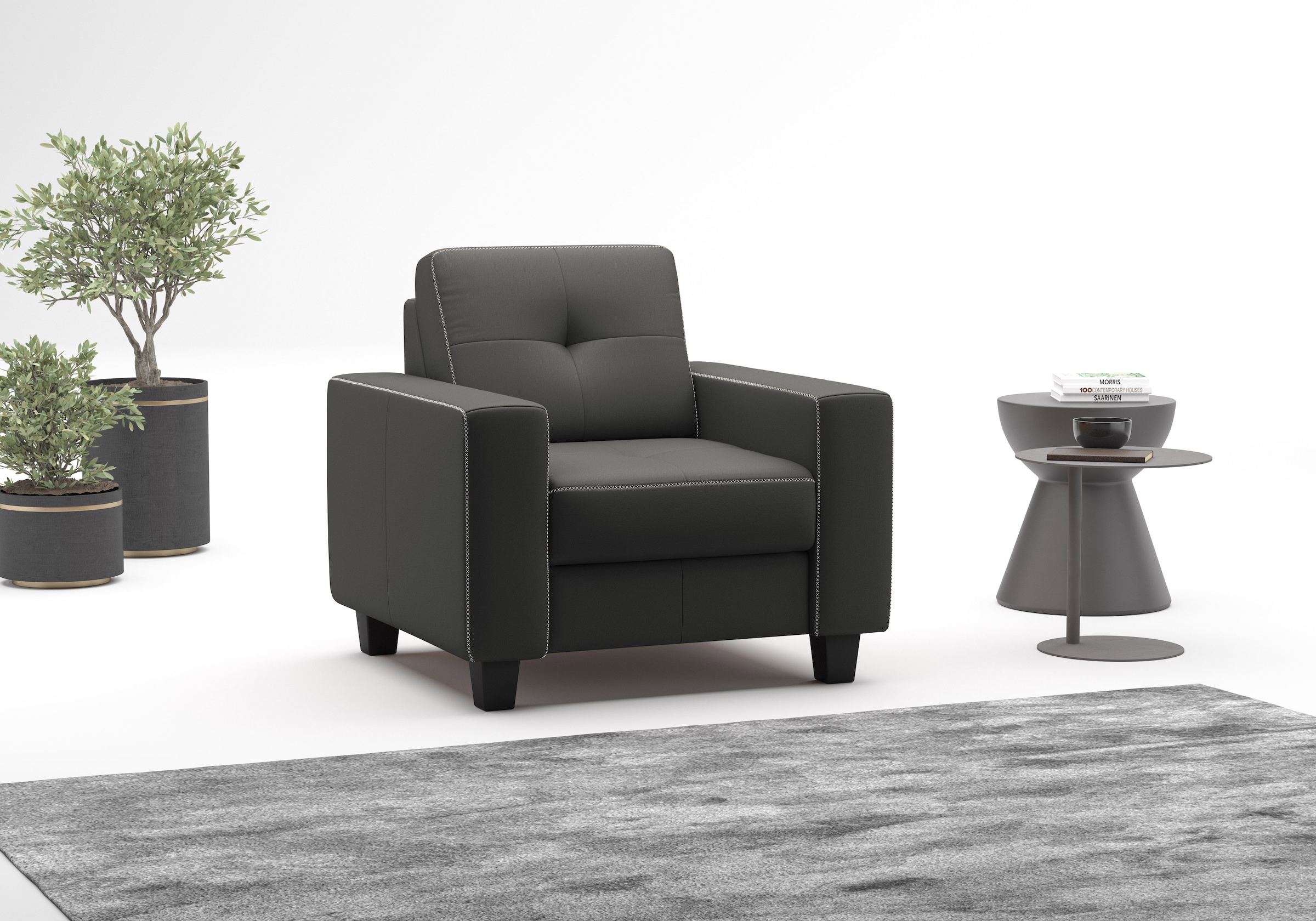 PLACES OF STYLE Sessel »Varese« Kreuznaht in beige günstig online kaufen