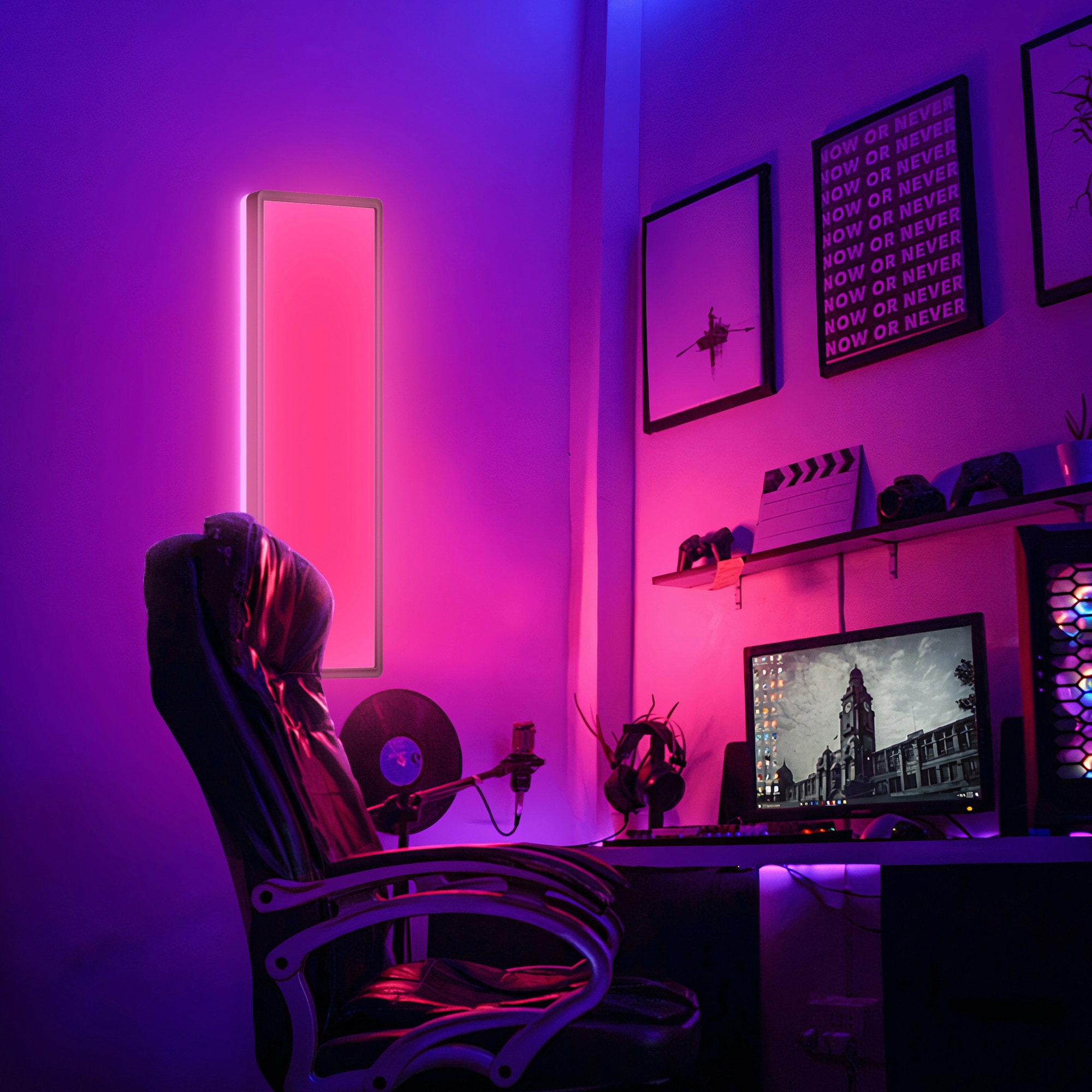 B.K.Licht LED ultraflache Deckenleuchte mit Hintergrundbeleuchtungseffekt, inkl. Fernbedienung,  1 x LED Platine 22 Watt, 3.000lm, 4.000K