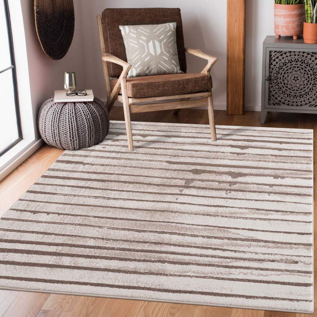 Carpet City Teppich »Moda«, rechteckig, 11 mm Höhe, Kurzflor, Streifen-Must günstig online kaufen