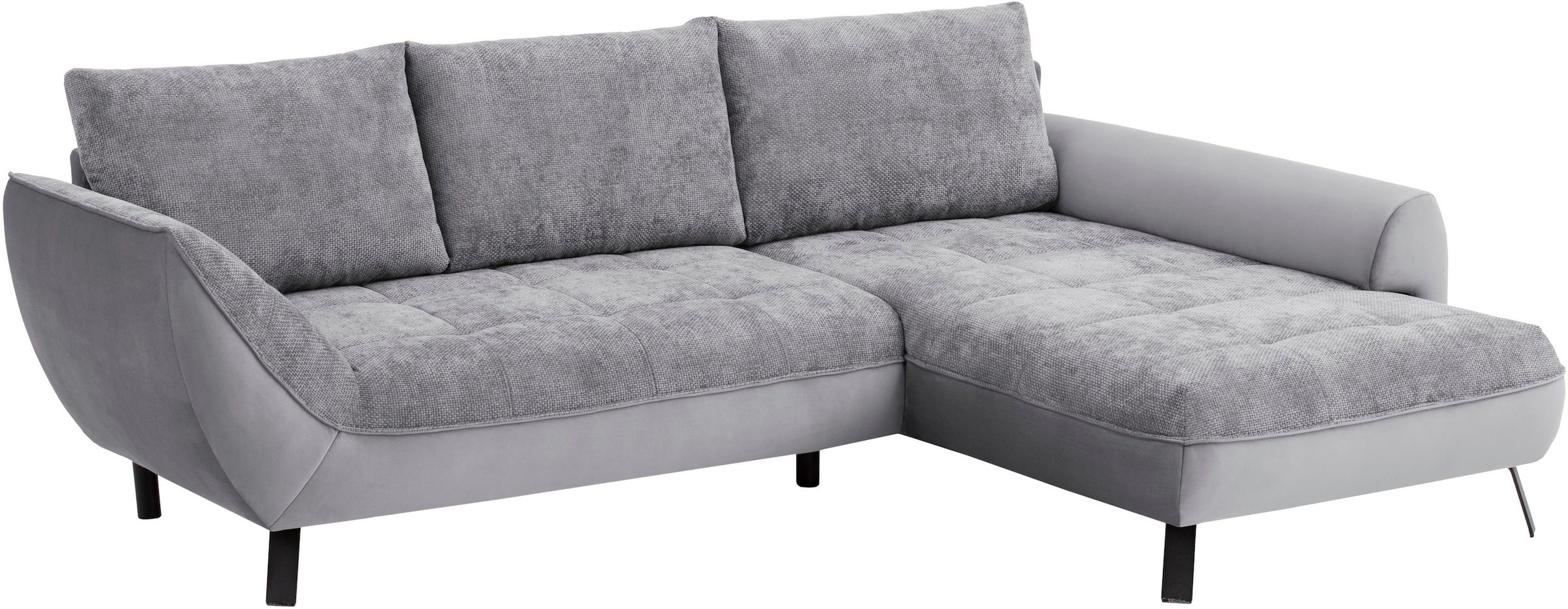 exxpo - sofa fashion Ecksofa »Bellinii, Materialmix, Strukturbezug und pflegeleichter Microvelours«, bequem und modern, Materialmix, L-Form