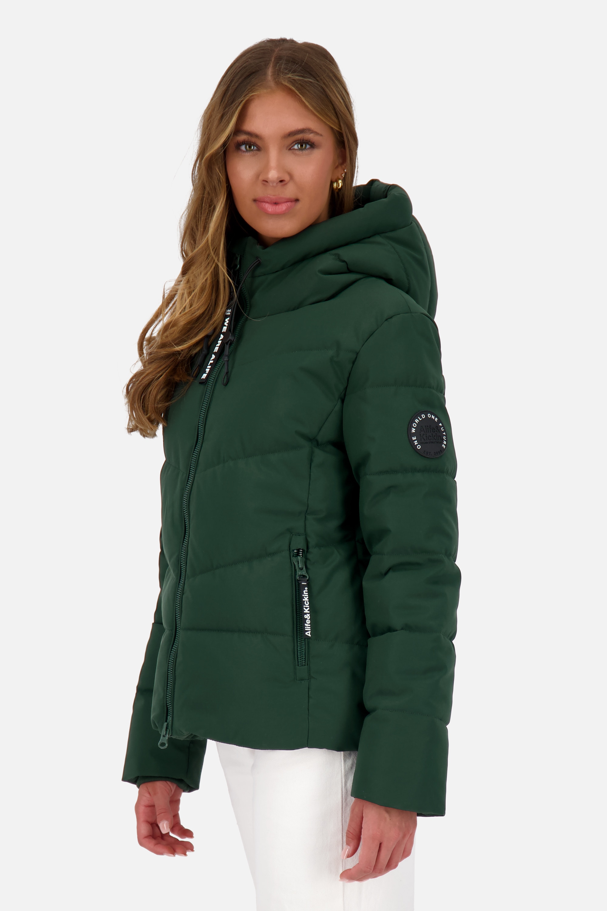 Alife & Kickin Winterjacke »Damen MicaelaAK A«, Kurze warme Jacke mit gefütterten Reißverschlusstaschen und Kapuze