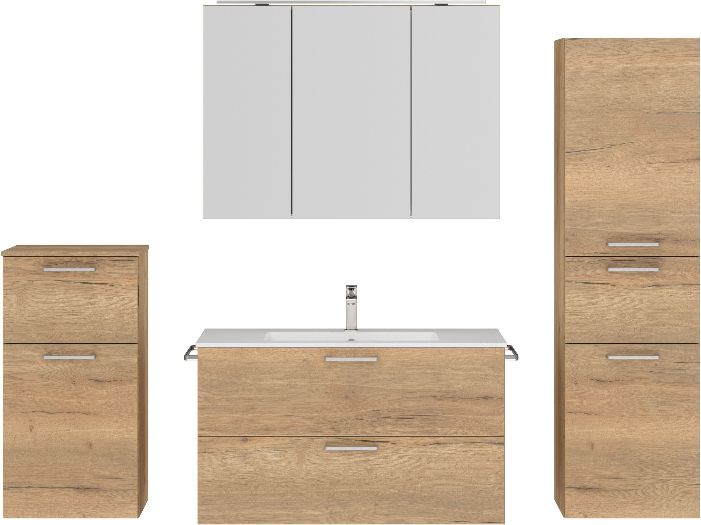 nobilia® Badmöbel-Set »Tolvina«, (4 St., vormontiert, mit Soft-Close), inkl günstig online kaufen