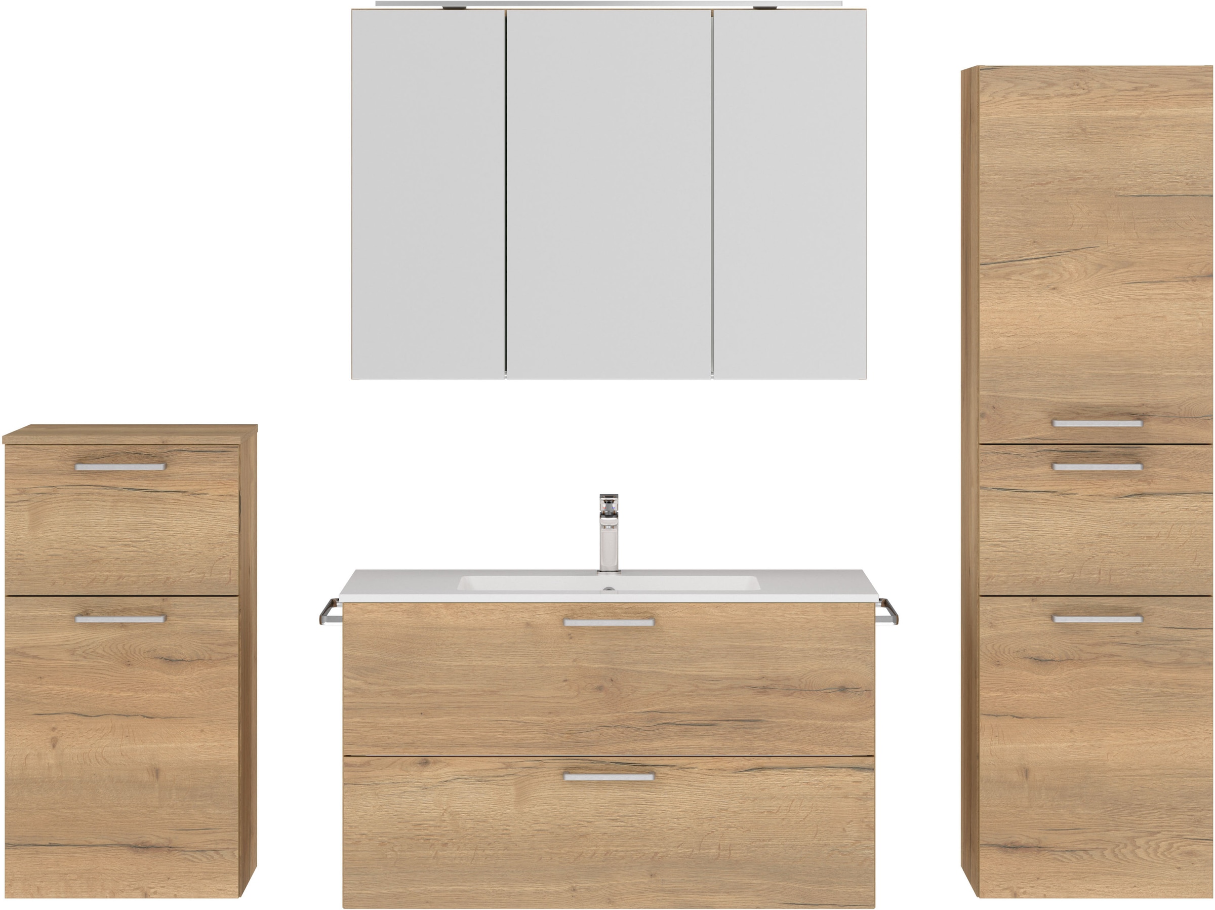 nobilia® Badmöbel-Set »Tolvina« vormontiert, mit Soft-Close, 4 Stk. tlg. in günstig online kaufen