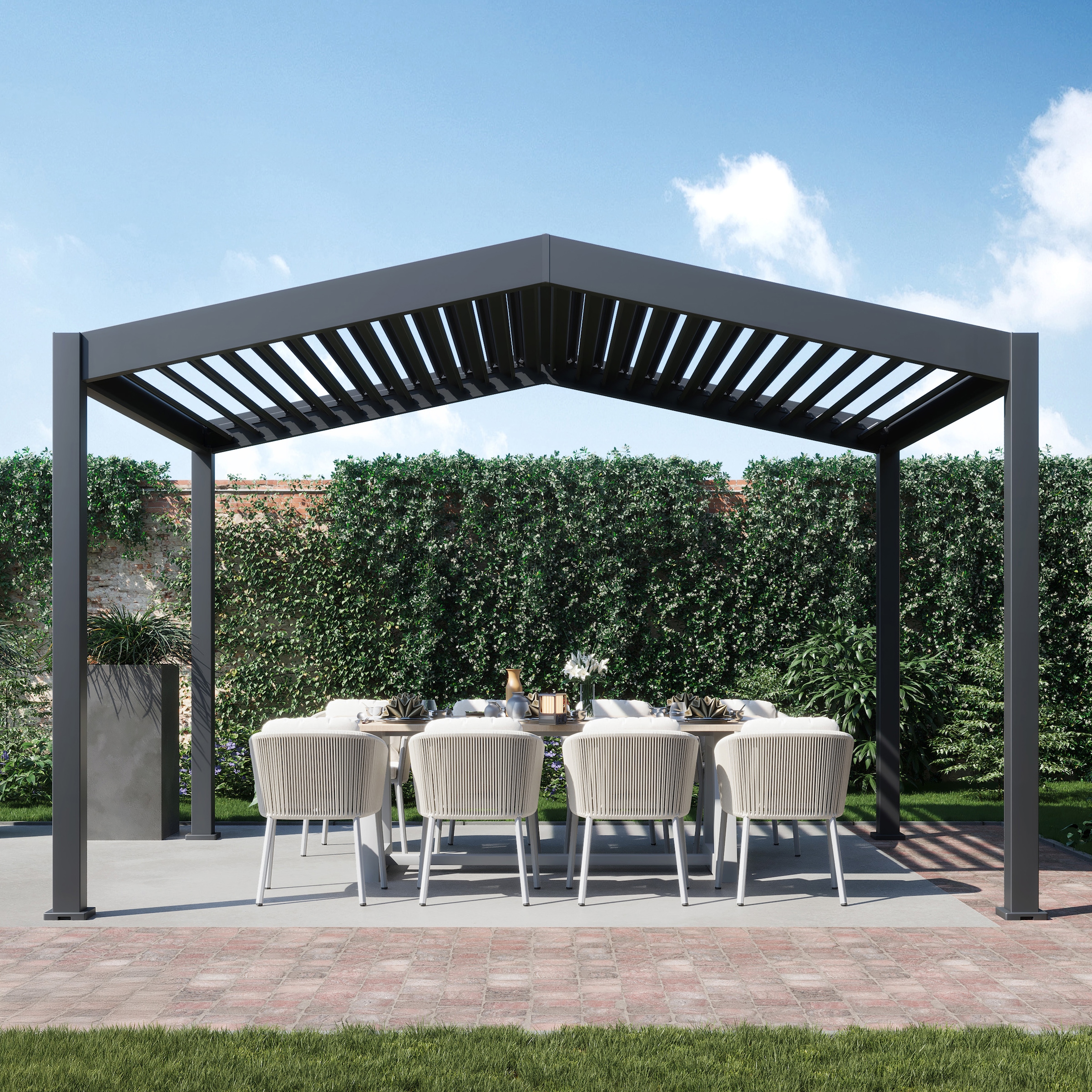 Paragon Pergola »mit Lamellendach Icon 1013 Anthrazit« Mit verstellbaren Aluminiumlamellen