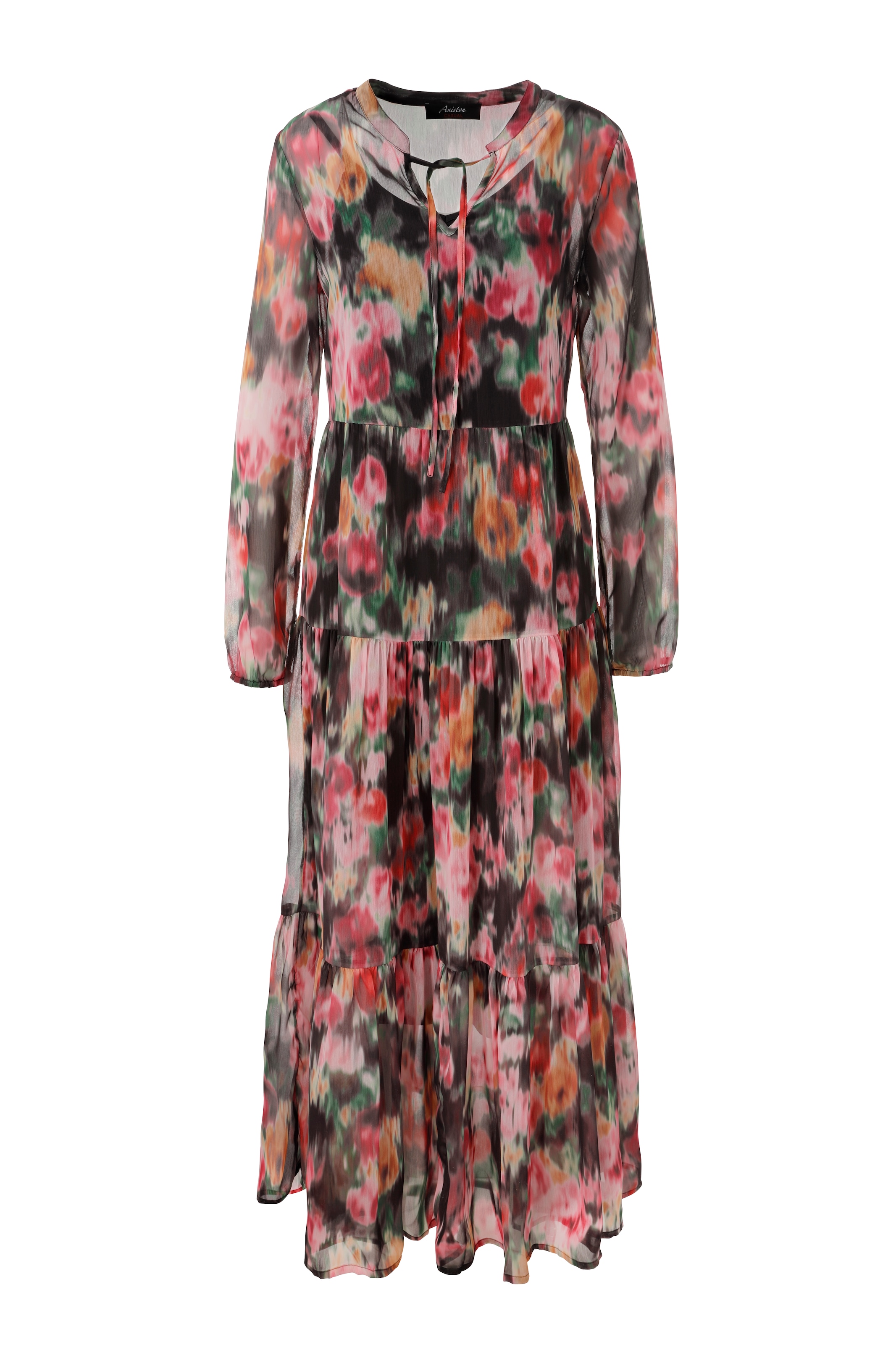 Aniston CASUAL Maxikleid mit Jersey-Unterkleid,  mit farbenfrohen Batikblumen bedruckt - NEUE KOLLEKTION