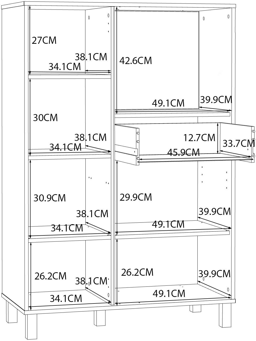 FORTE Highboard »Killarney«, Highboard, Soft Close, Stauraum